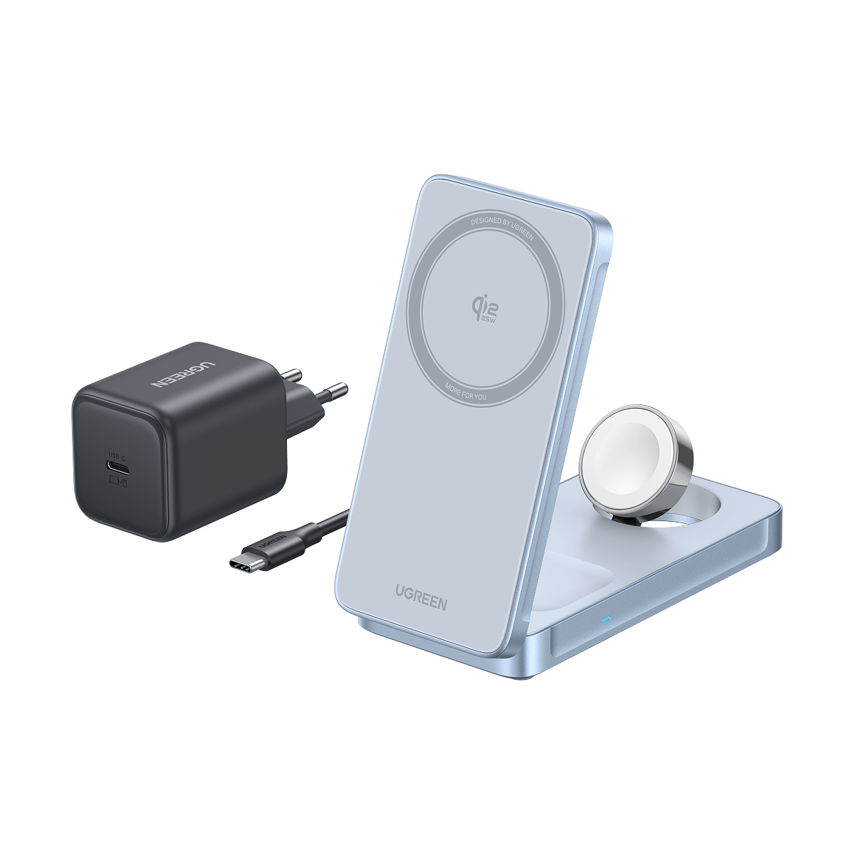 UGREEN MagFlow 3-in-1 Magnetic Wireless Charger (Qi2 25W, MagSafe