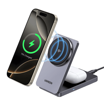 UGREEN MagFlow Qi2 2-in-1 MagSafe Charger