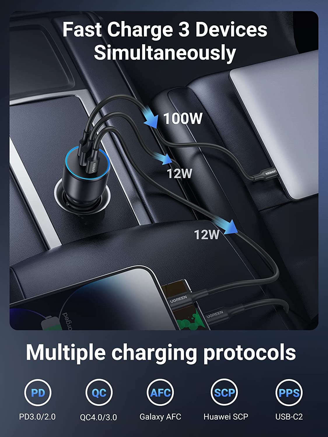 UGREEN UGREEN Zigarettenanzünder USB C 130W USB …