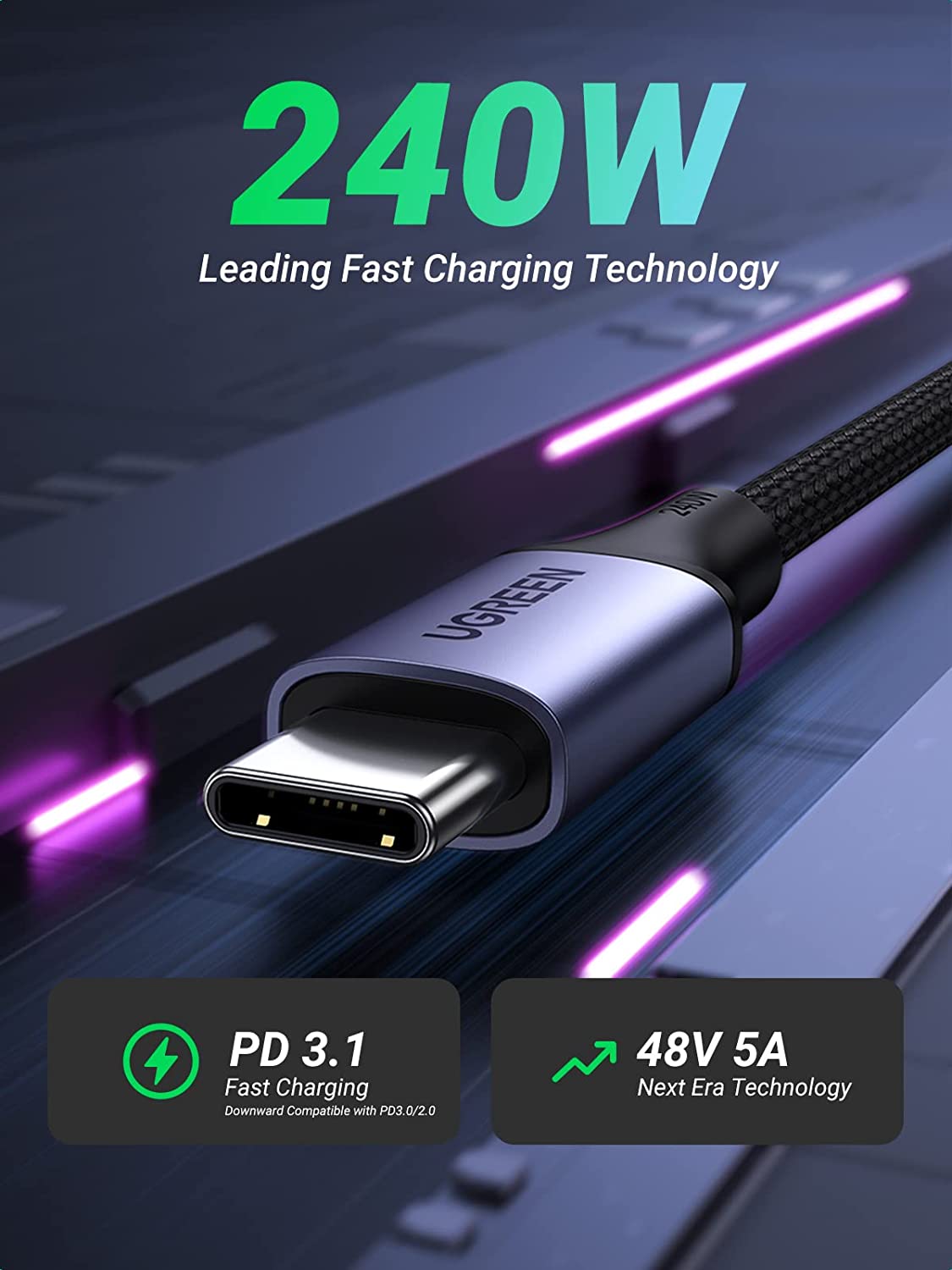 UGREEN 240W PD3.1 USB C to USB C Cable