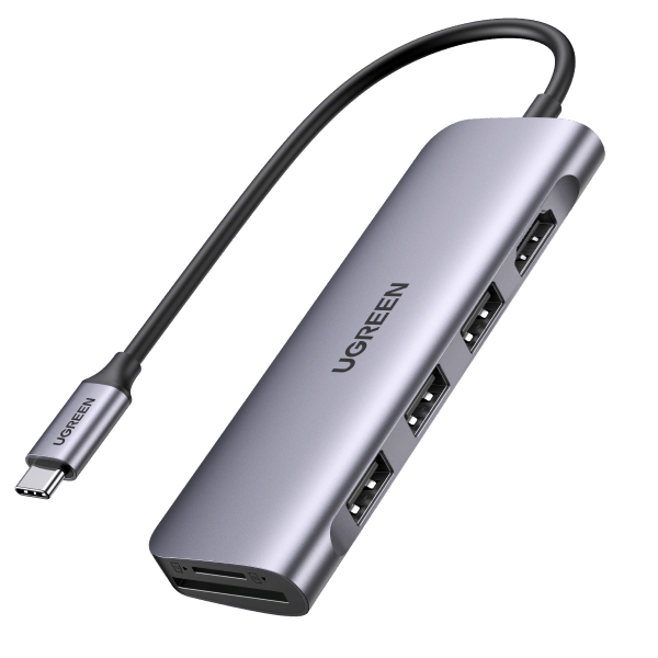 UGREEN USB C Hub HDMI Adapter 6 in 1 Type C Hub with 4K USB C to Hdmi, SD TF Card Reader (3 USB 3.0 Ports XPS Aluminum)