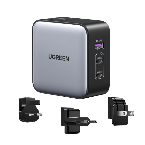 Ugreen 65W Nexode GaN USB C 3-Port Charger With US/UK/EU Plug for Trav –  UGREEN