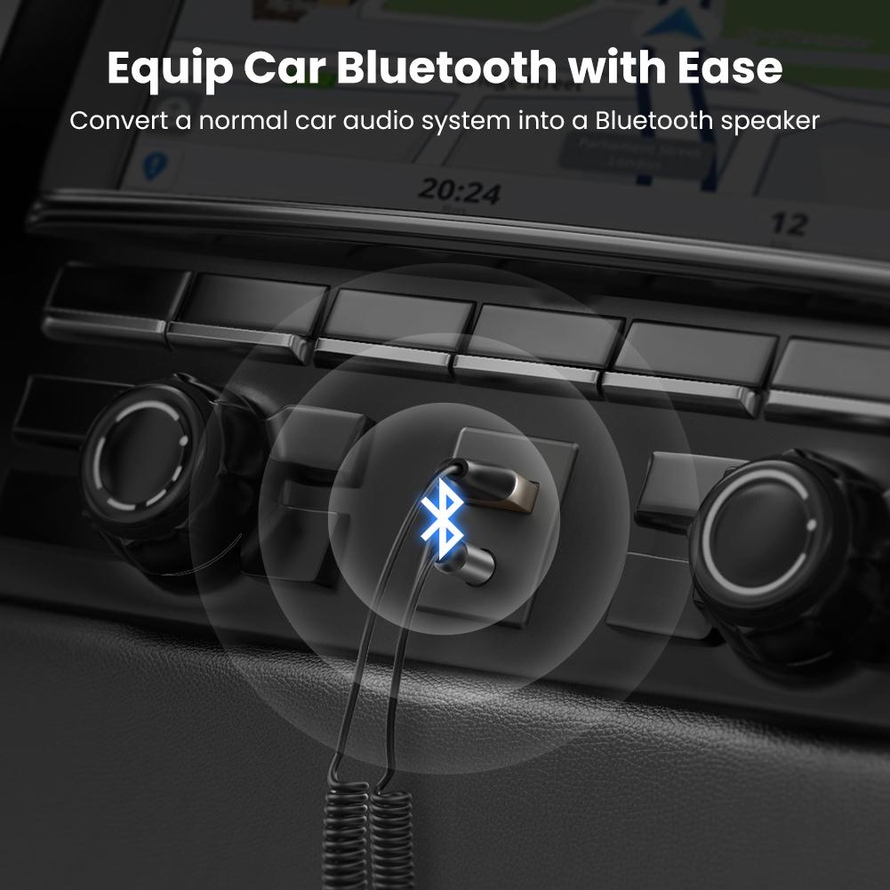 Ugreen Bluetooth 5.0 audio receiver AUX aptX, aptX LL mini headphone jack  black (70304) - B2B wholesaler.hurtel.com