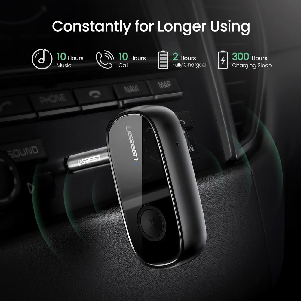 UGREEN Aux Bluetooth Car Adapter, Bluetooth 5.3 Receiver for Hands-Free  Calls and Music Streaming, 15-Hour Playtime, Dual Connection, Aux Bluetooth