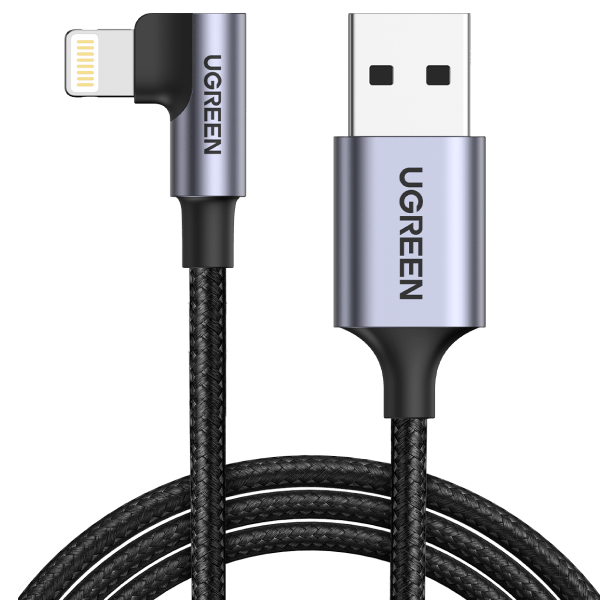 Ugreen MFi Certification Right Angel Lightning to USB A Cable – UGREEN