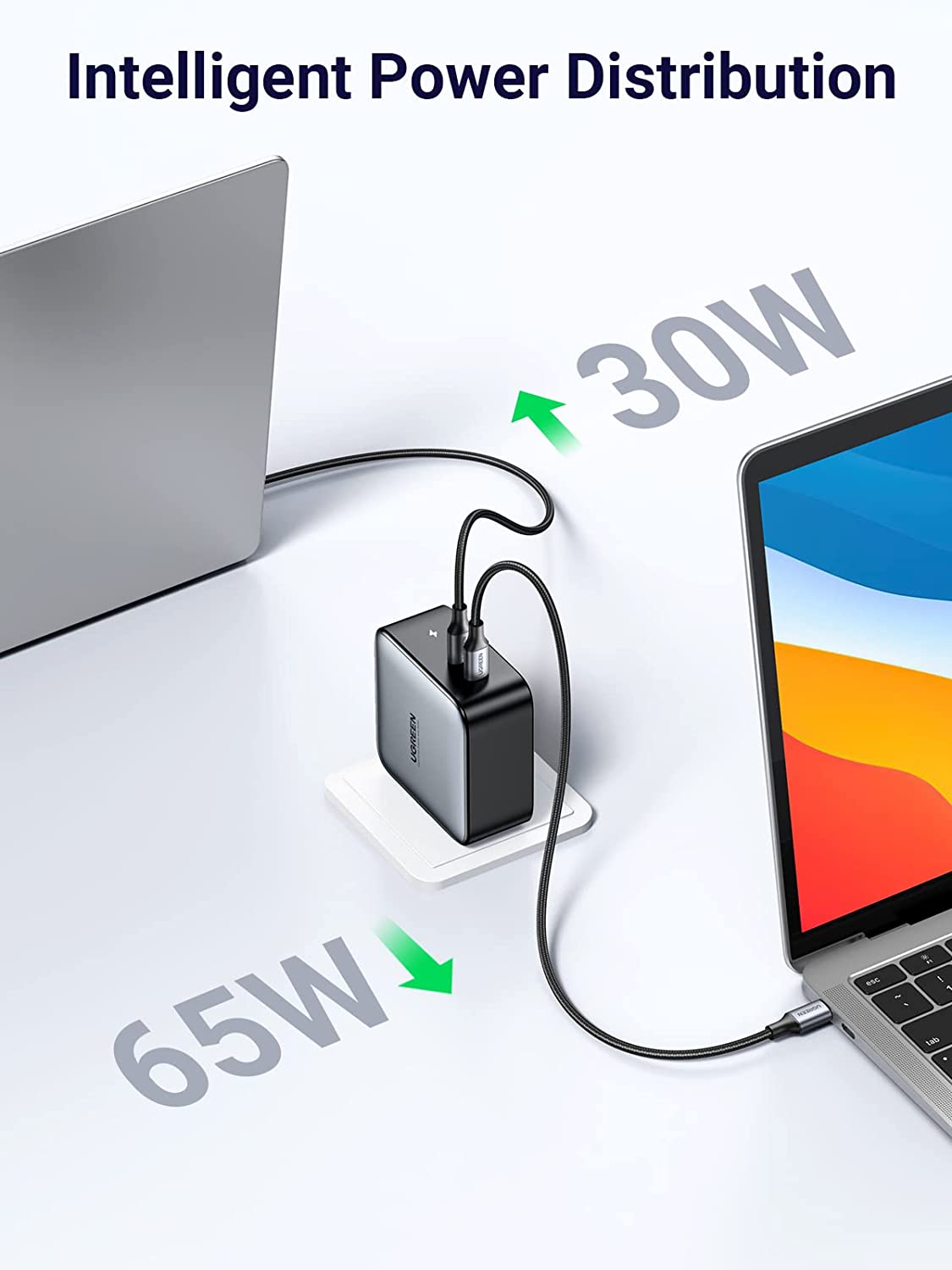 Chargeur rapide 100 W GAN d'UGREEN - 2x USB-C