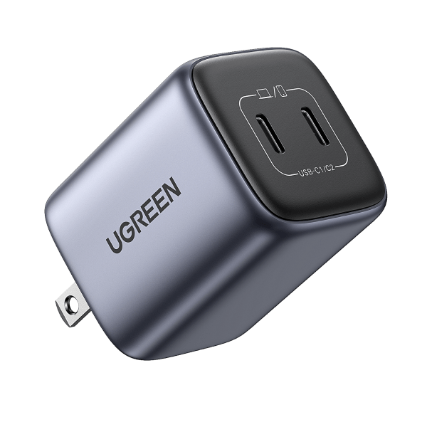 UGREEN USB C Wallcharger Nexode 90573 Dual,45W,PD GaN, Black