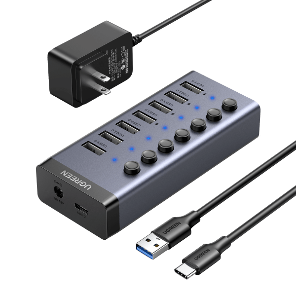 4 Ports Multi USB Port USB 3.0 HUB USB Splitter + 3.0 Data Line With On /  Off Switch LED Light HUB USB Multiple Ports