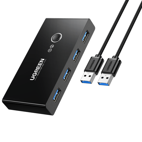 Ugreen USB 3.0 4-Port Switch With 2 Pack USB Male Cable – UGREEN