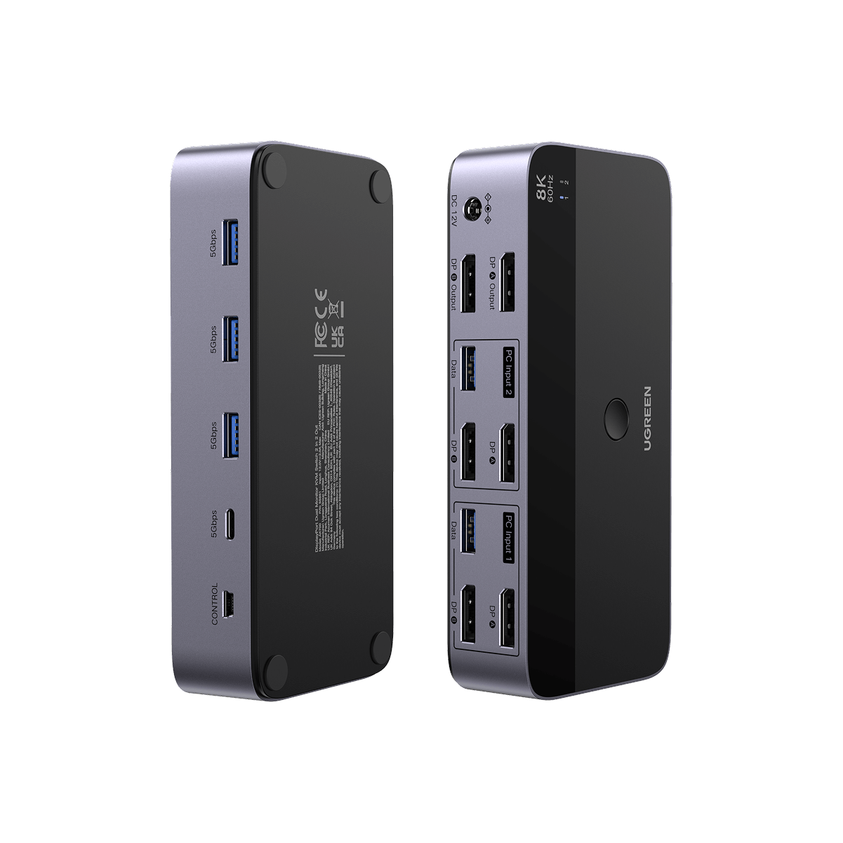 UGREEN DisplayPort-KVM-Switch für Dual-Monitore 8K@60Hz,USB 3.0
