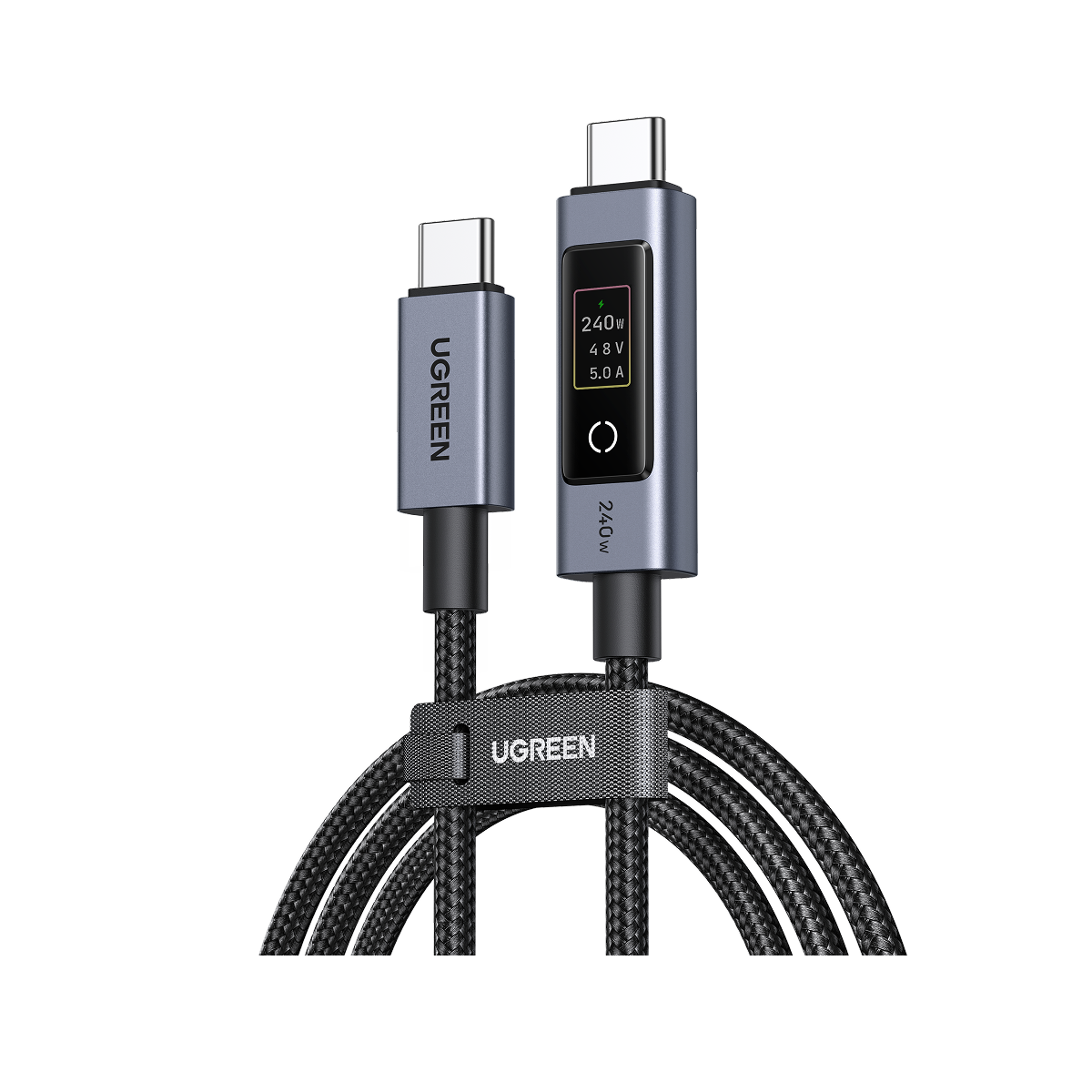 Nexode 240W USB C to USB C Cable with TFT Smart Display, 3.3FT