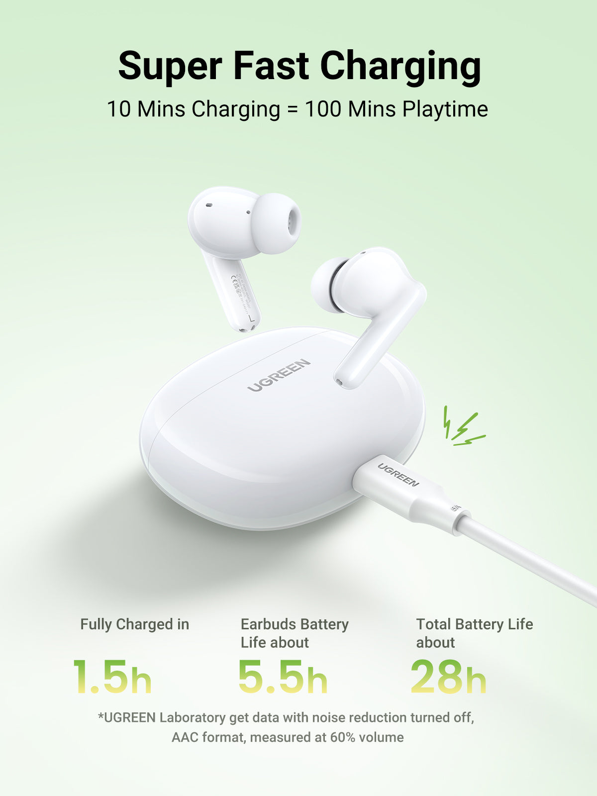 UGREEN Earbuds HiTune P3 True Wireless White