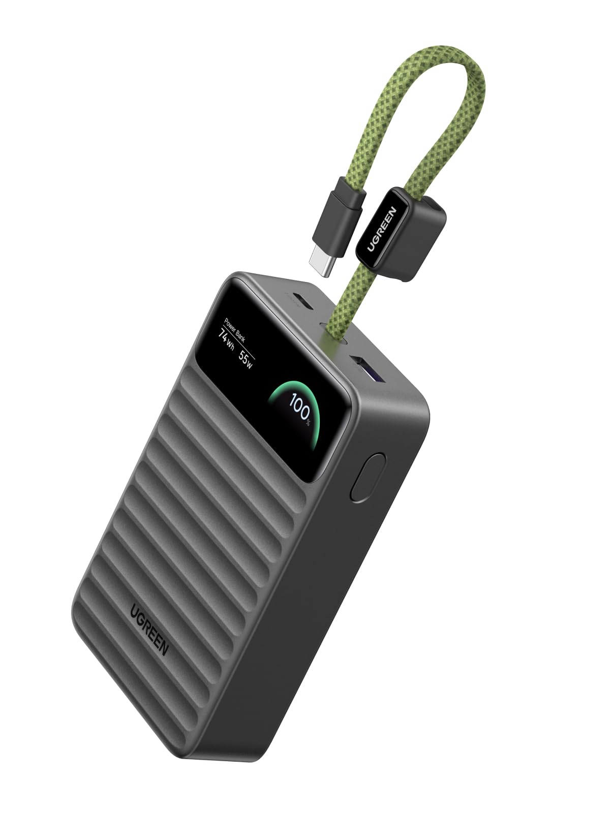 Sạc dự phòng UGREEN Nexode 20000mAh 45W tích hợp cáp USB-C và màn hình thông minh