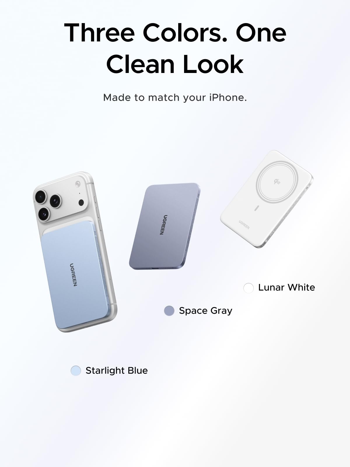 UGREEN QI2 15W Magsafe Power Bank, Ultra-Slim Portable Charger 5000mAh