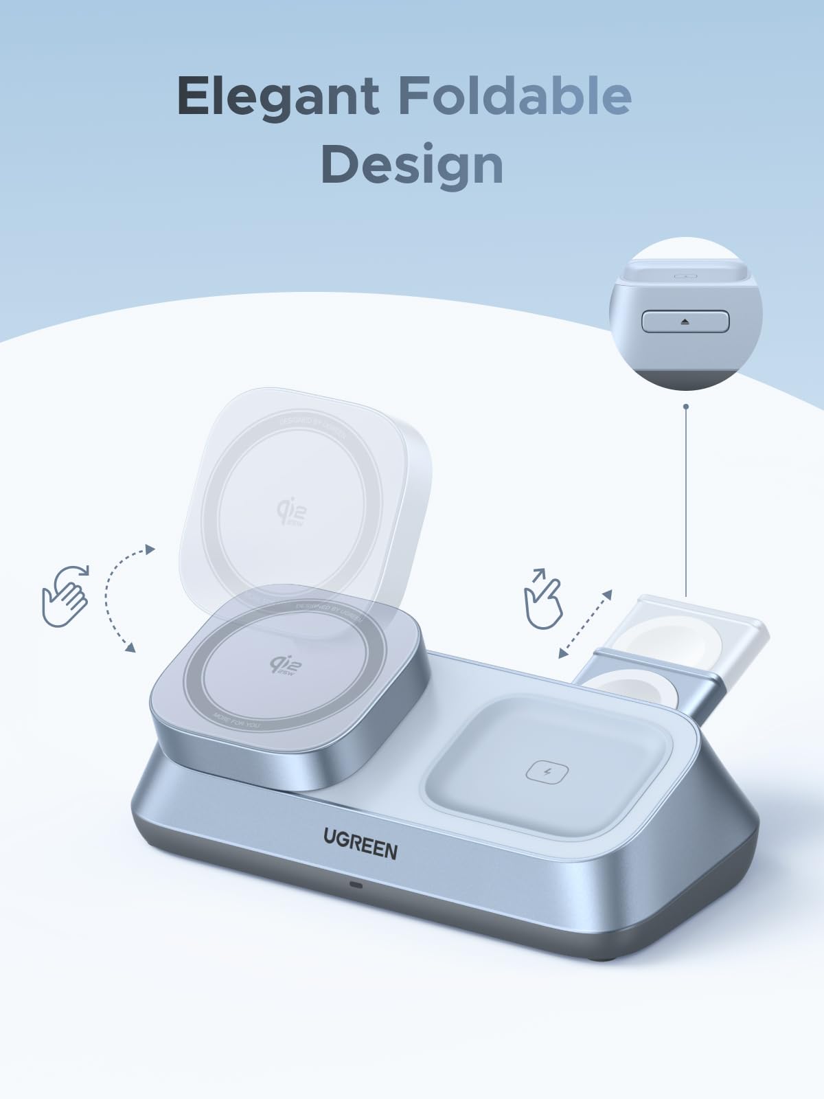 UGREEN MagFlow Wireless Charger 3-in-1 desktop wireless charger