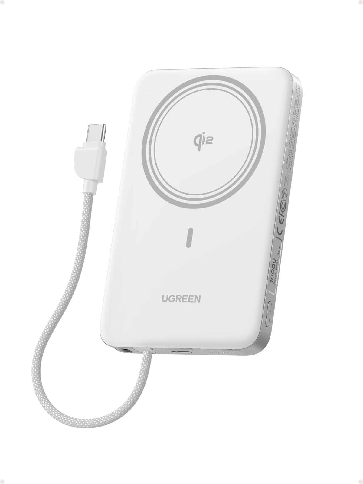 UGREEN MagFlow Air Magnetic Power Bank 10000mAh 15W Lunar White