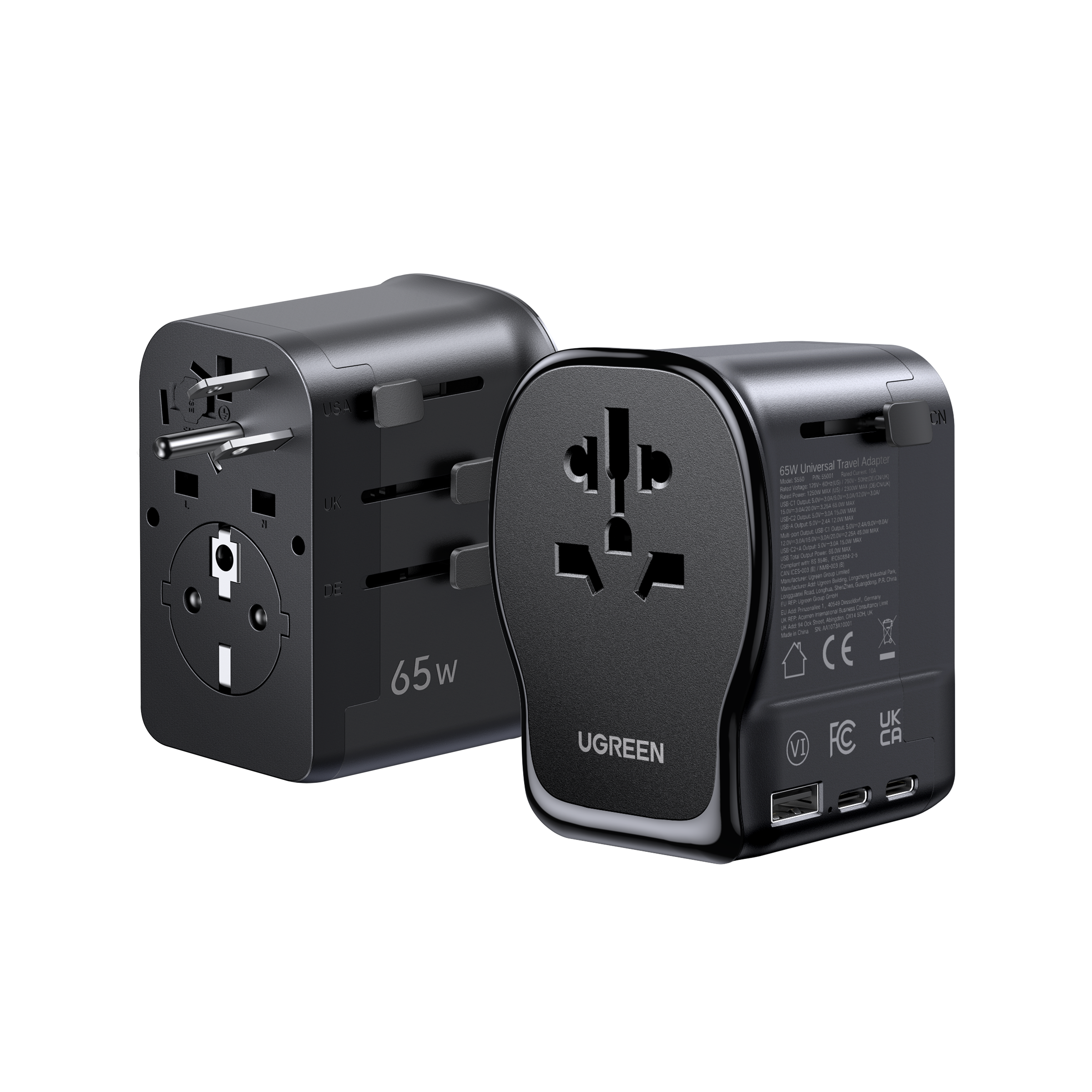 UGREEN Travel Adapter Universal GaN 65W