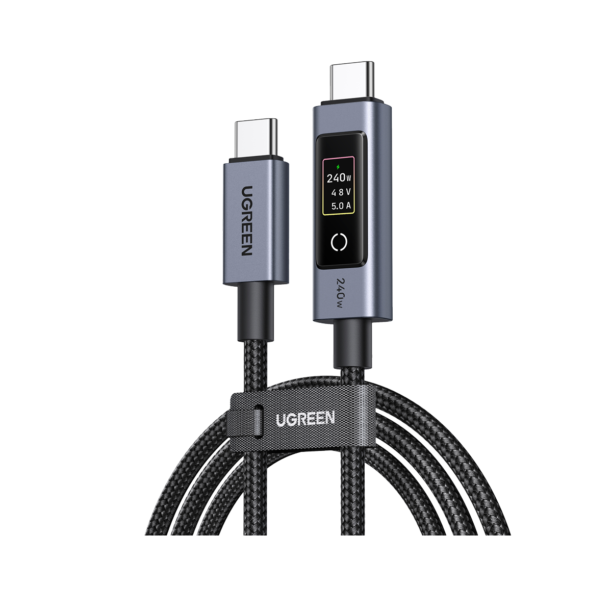 Nexode 240W USB C to USB C Cable with TFT Smart Display, 6.6FT