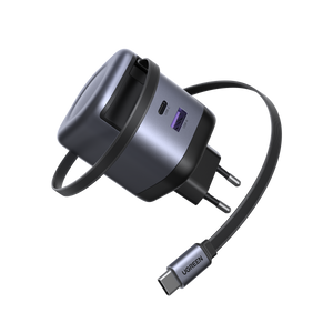 UGREEN Nexode หัวชาร์จแบบยืดหดได้ บิวท์อินสาย USB-C 65W