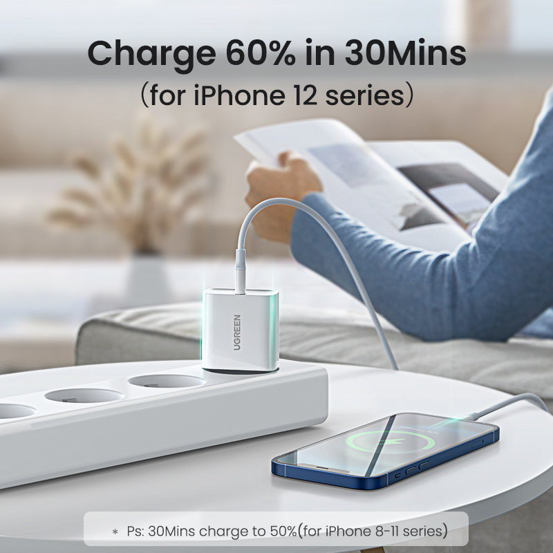 UGREEN Fast Charging Power Adapter with PD 20W EU (White)