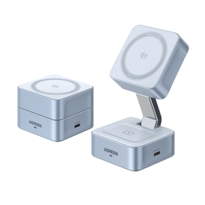 UGREEN MagFlow Chargeur sans fil magnétique 2-en-1 (Qi2 25 W, compatible MagSafe)