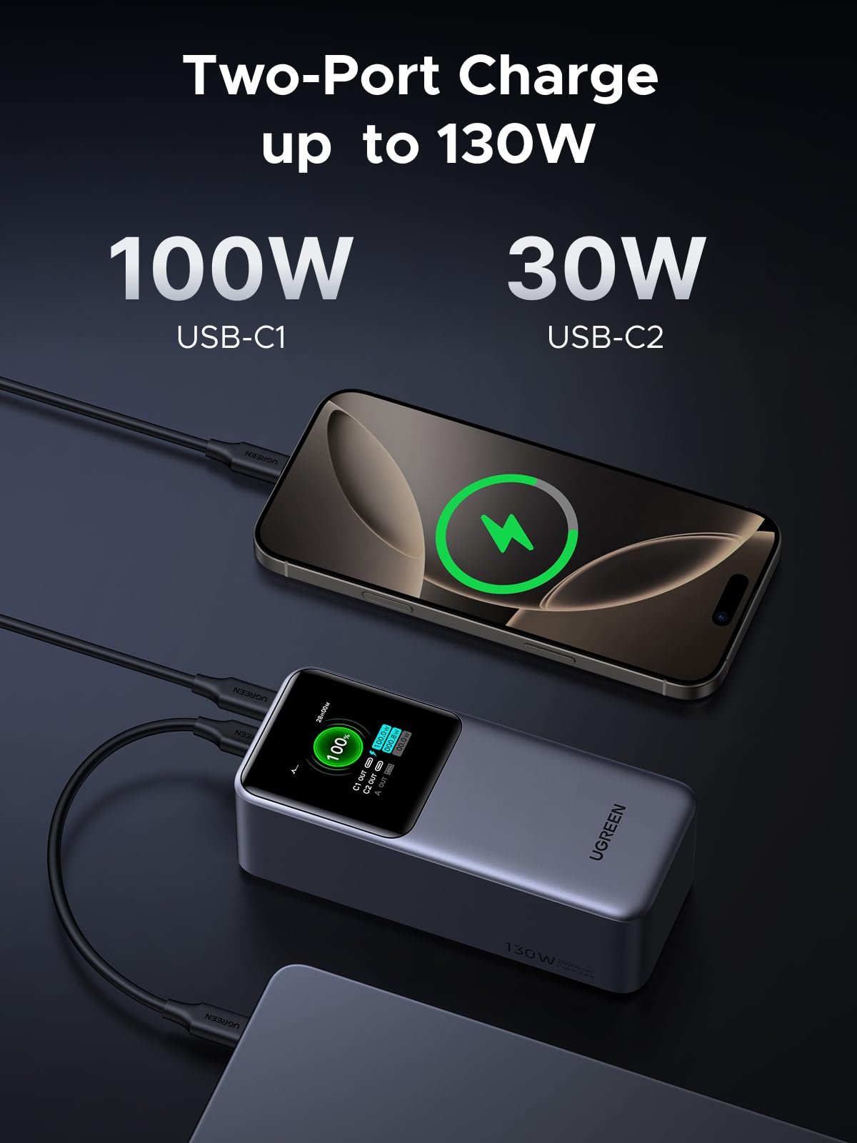 UGREEN Neoxde Pro Power Bank 130W 20000mAh – UGREEN Official Site