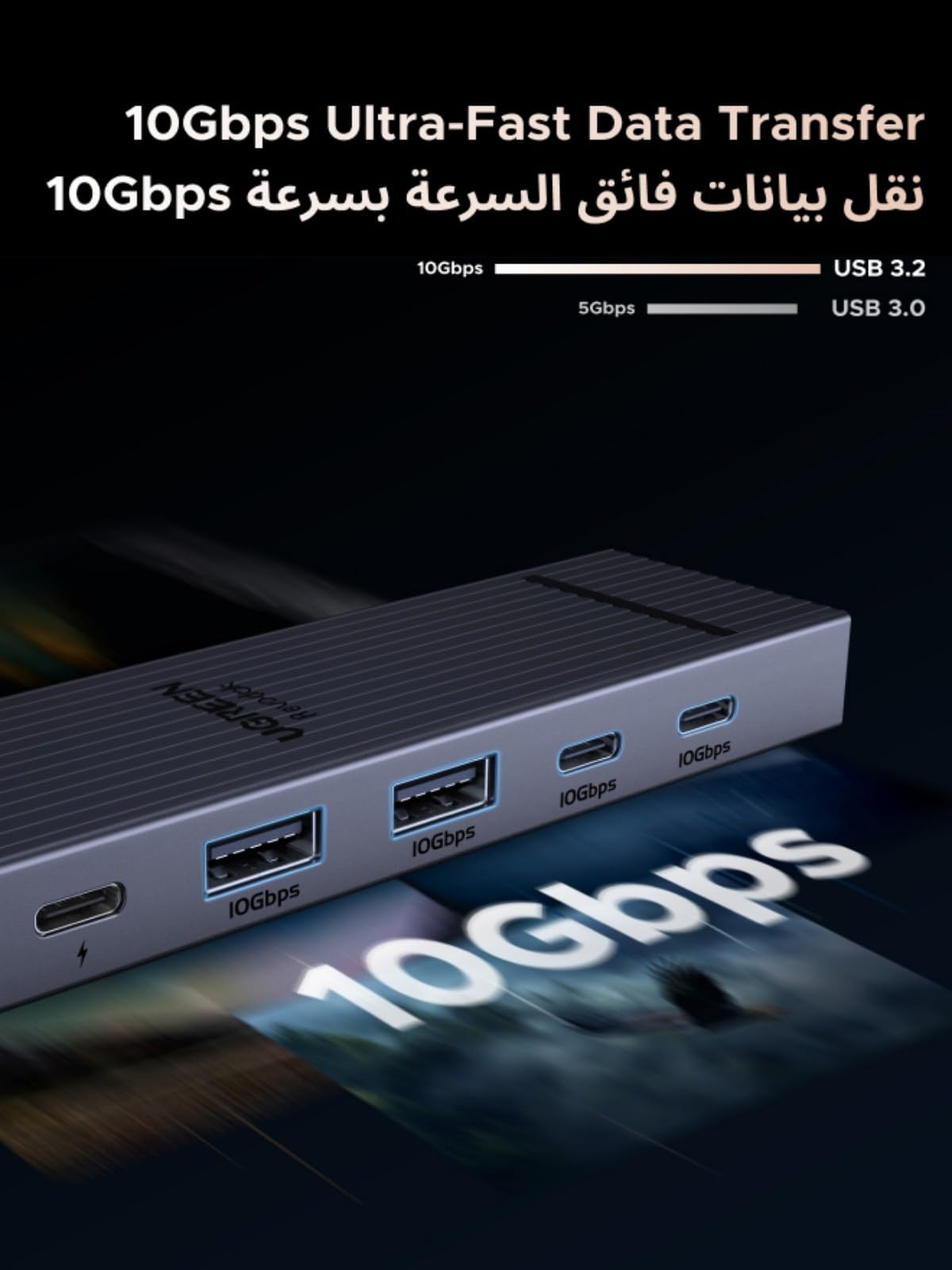 UGREEN Revodok Pro 2102 USB-C Hub 10-in-1 (2 × 4K@60Hz, 10 Gbps )