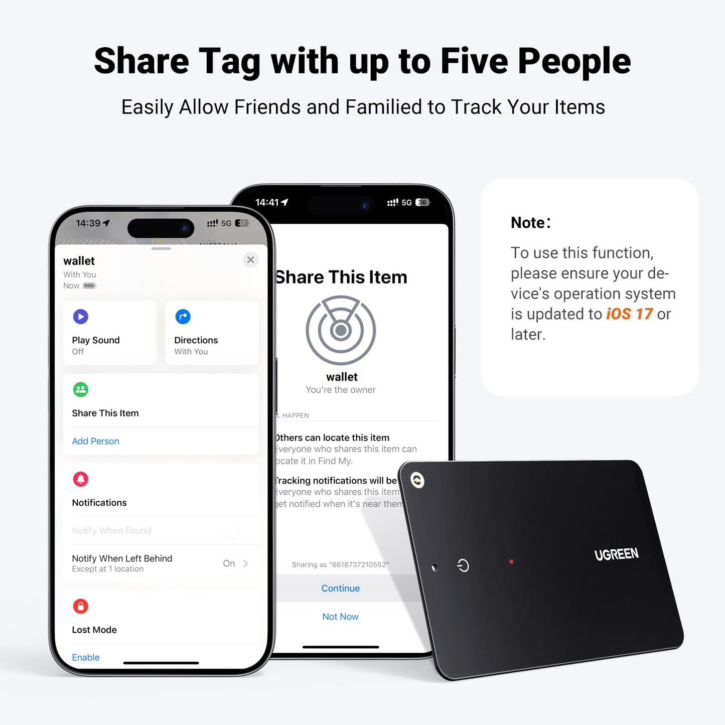 UGREEN FineTrack ขนาด Slim Smart Finder