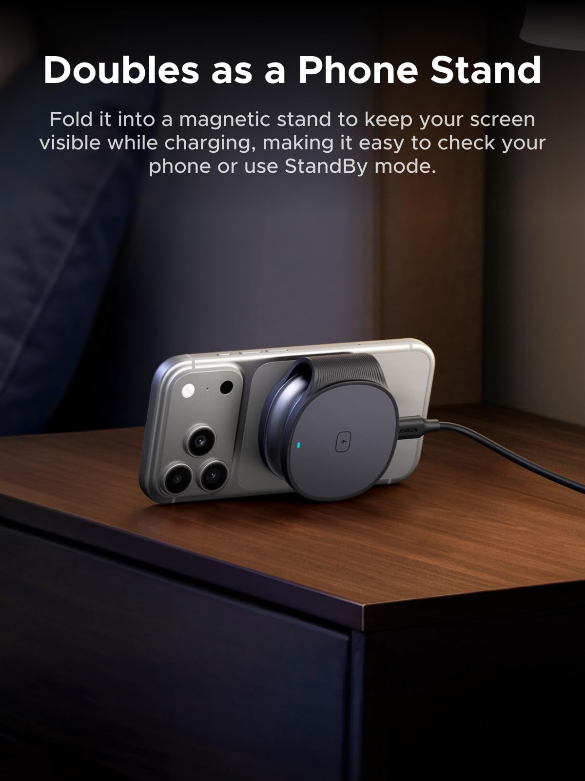 UGREEN MagFlow 2-in-1 Foldable Magnetic Wireless Charger 25W