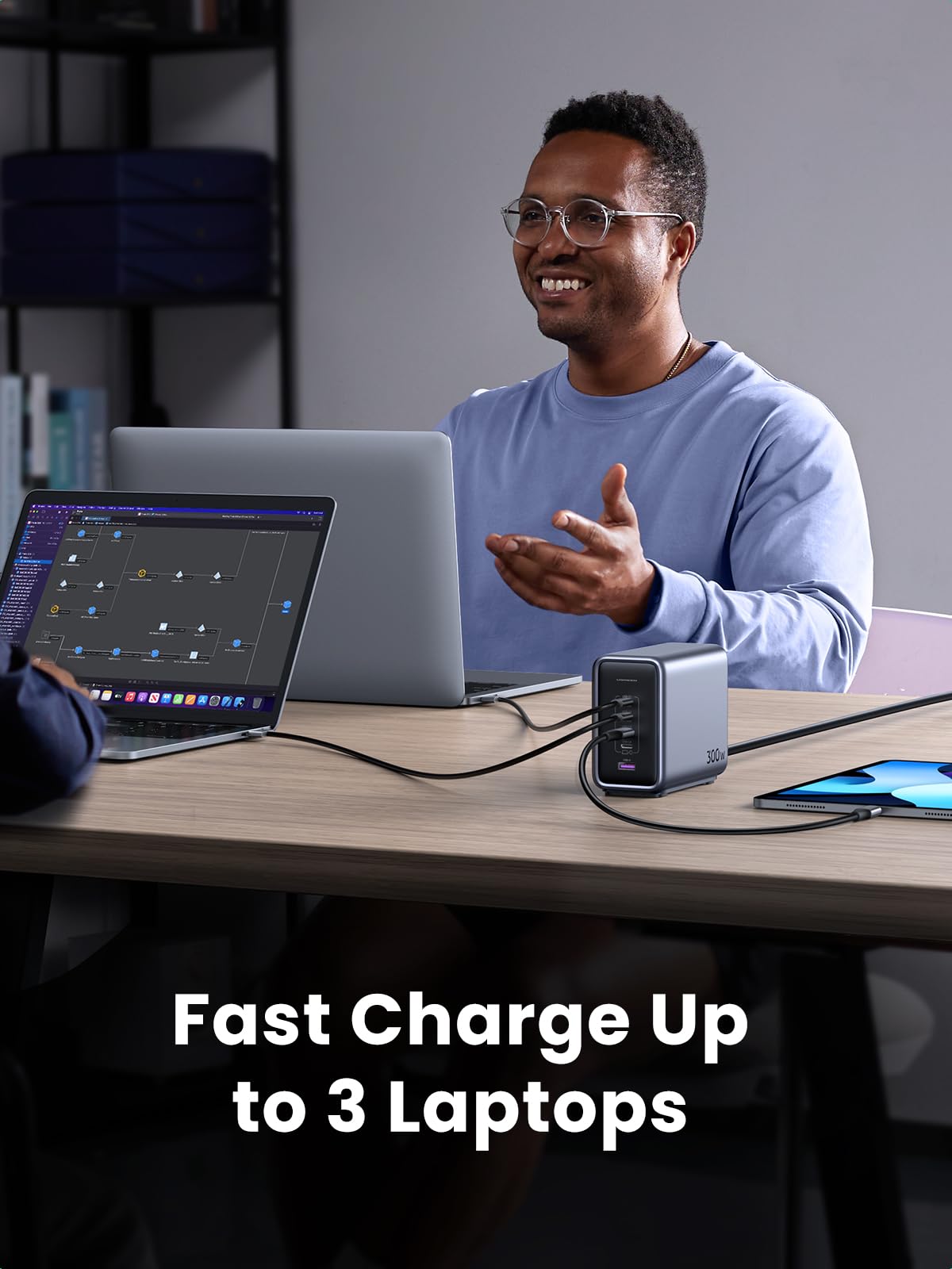 300W six-port GaN desktop fast charging charger