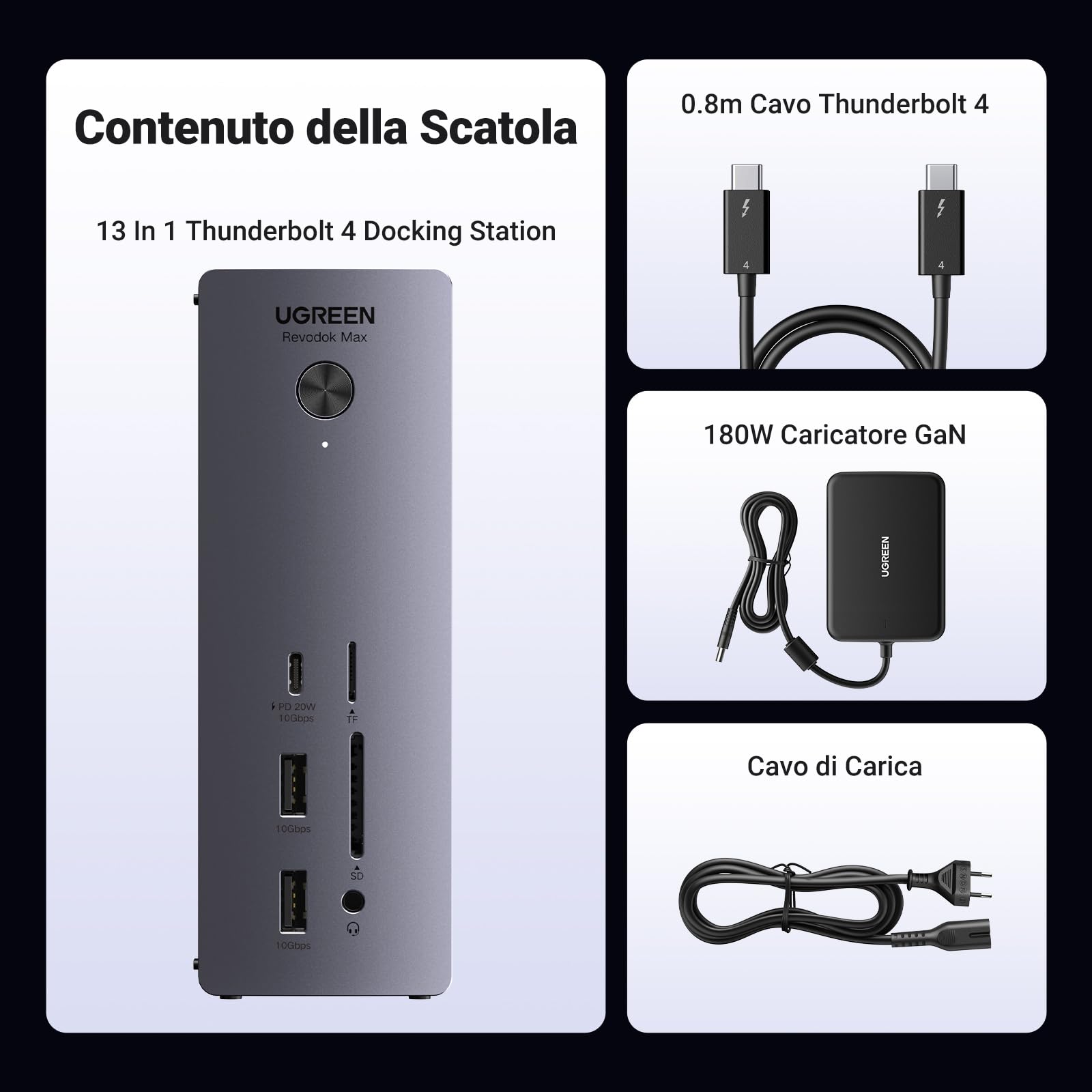 UGREEN Revodok Max 213 Docking Station Thunderbolt 4 13 In 1 Hub
