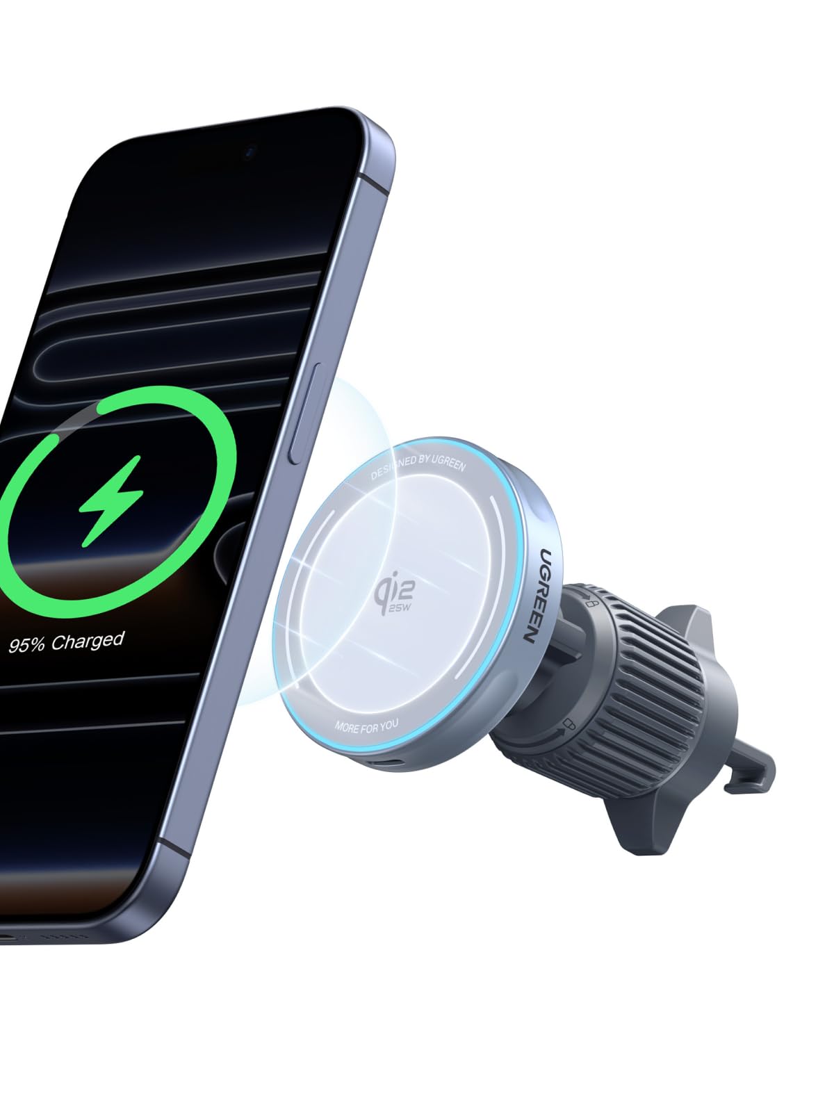 UGREEN MagFlow Magnetic Wireless Car Charger 25W