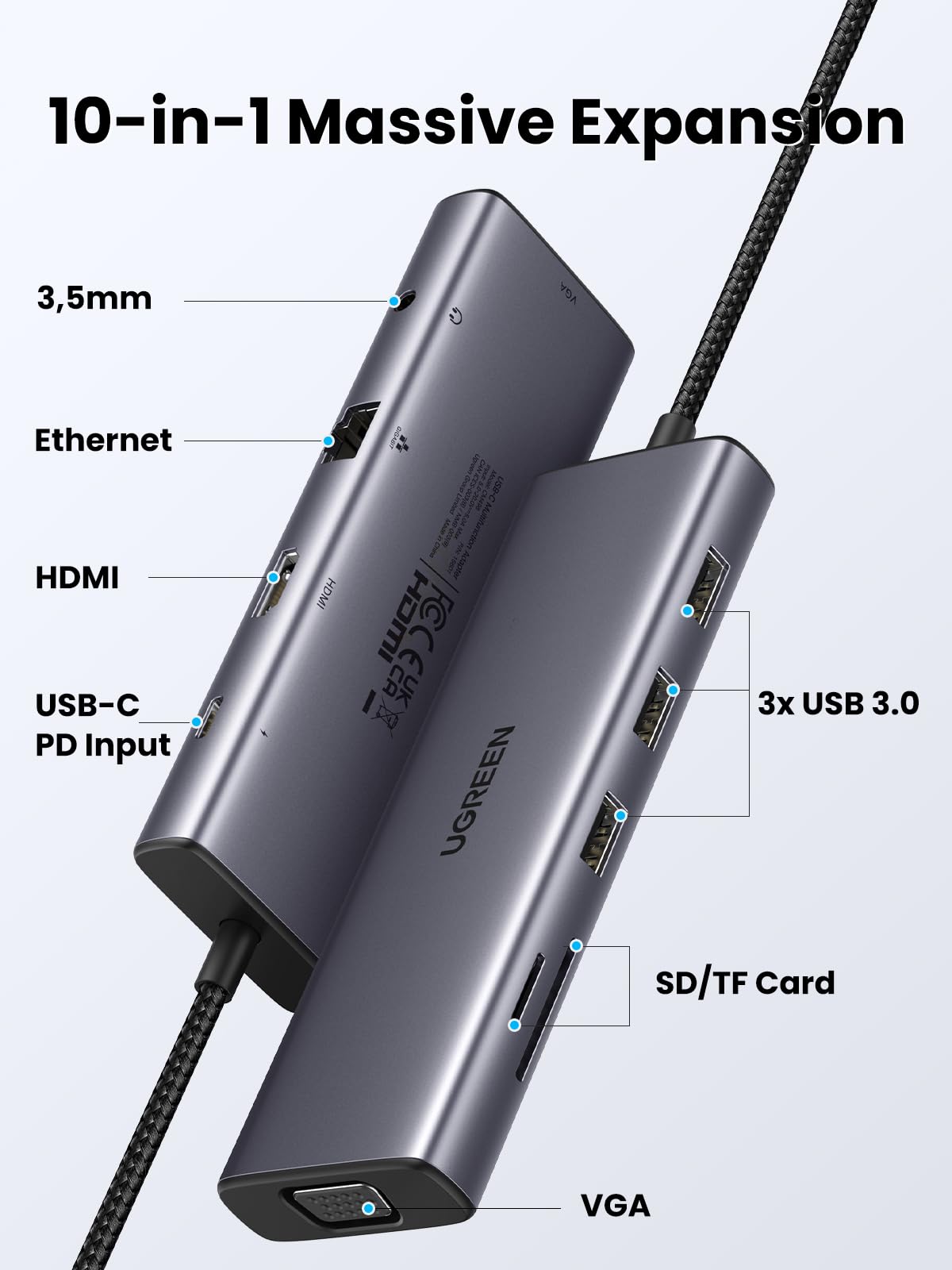 UGREEN 10’u 1 Arada USB-C Hub (4K HDMI)