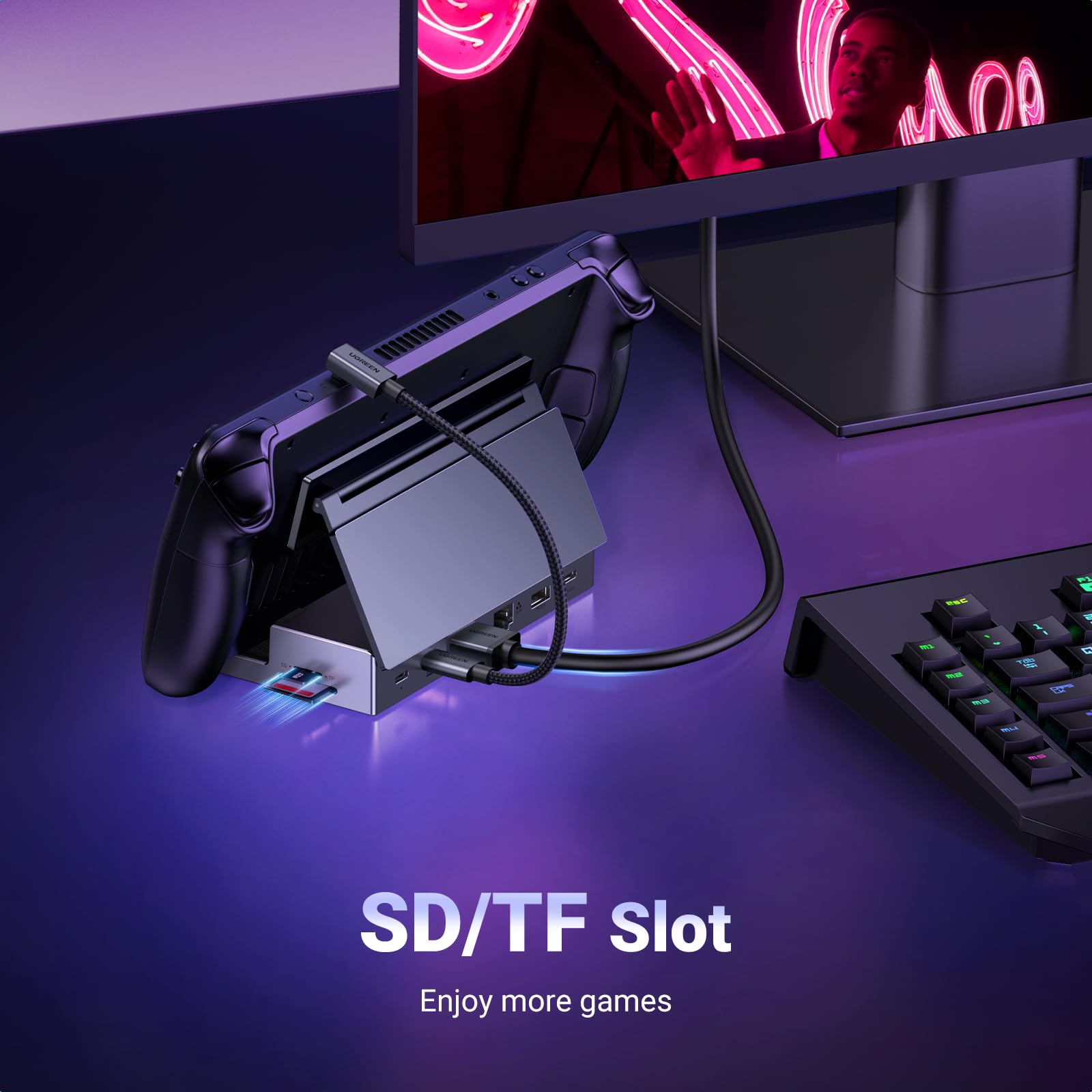 UGREEN Steam deck/Switch 用TVドック 9-IN-1 UGREEN Steam Deck Dock 9-in-1 USB C Docking Station