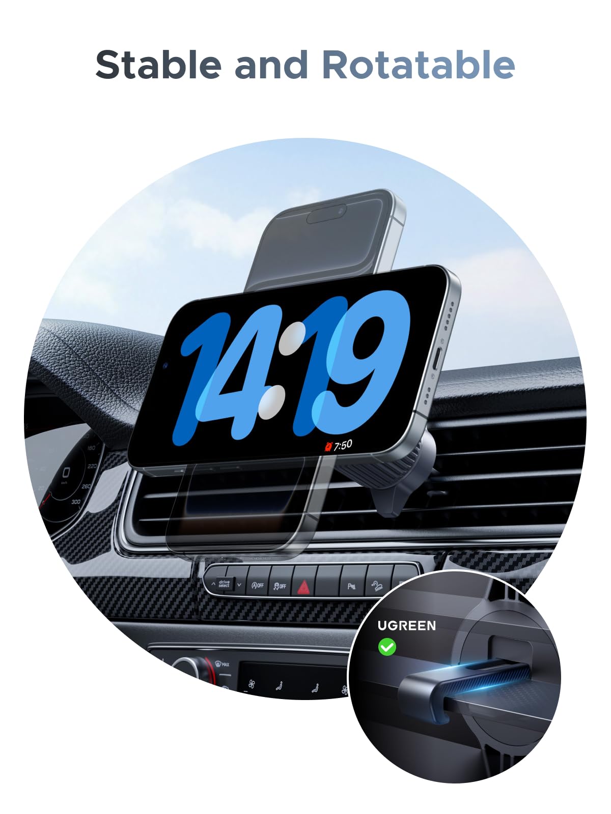 UGREEN MagFlow Magnetic Wireless Car Charger 25W (Magsafe
