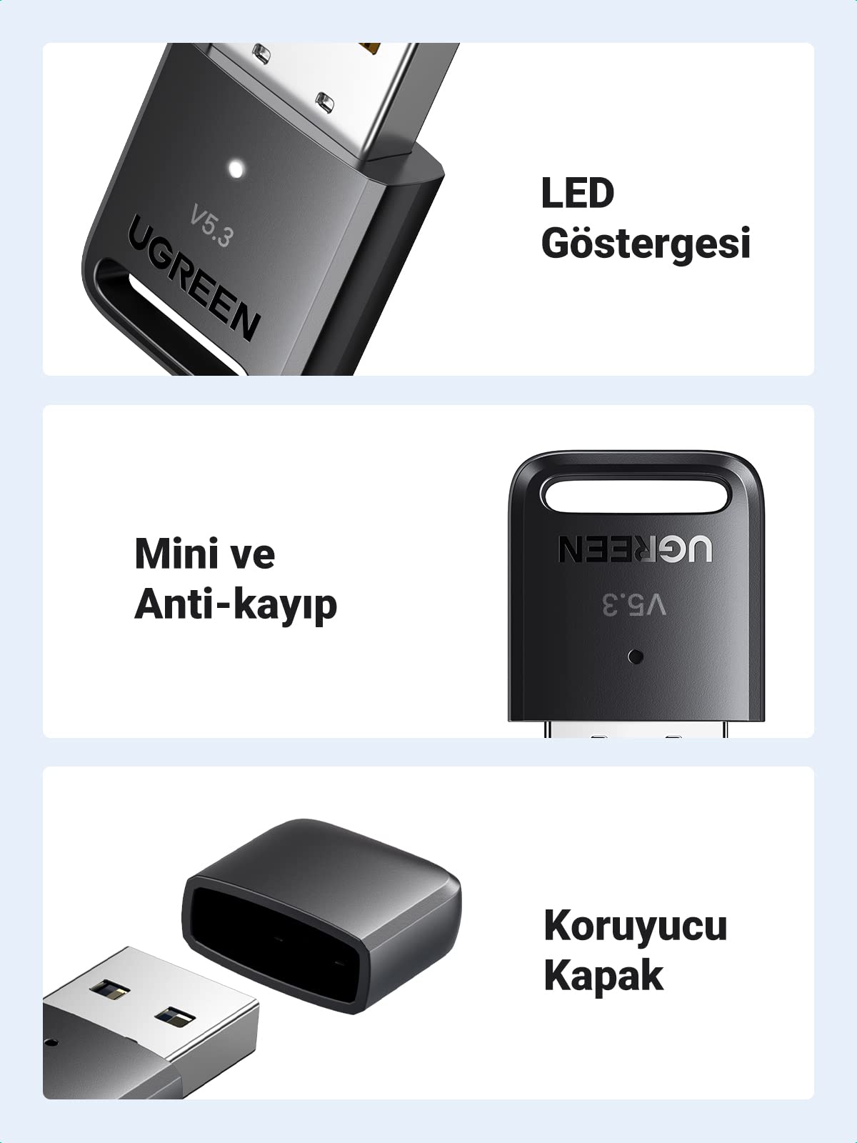 UGREEN Bluetooth 5.3 USB Adaptör
