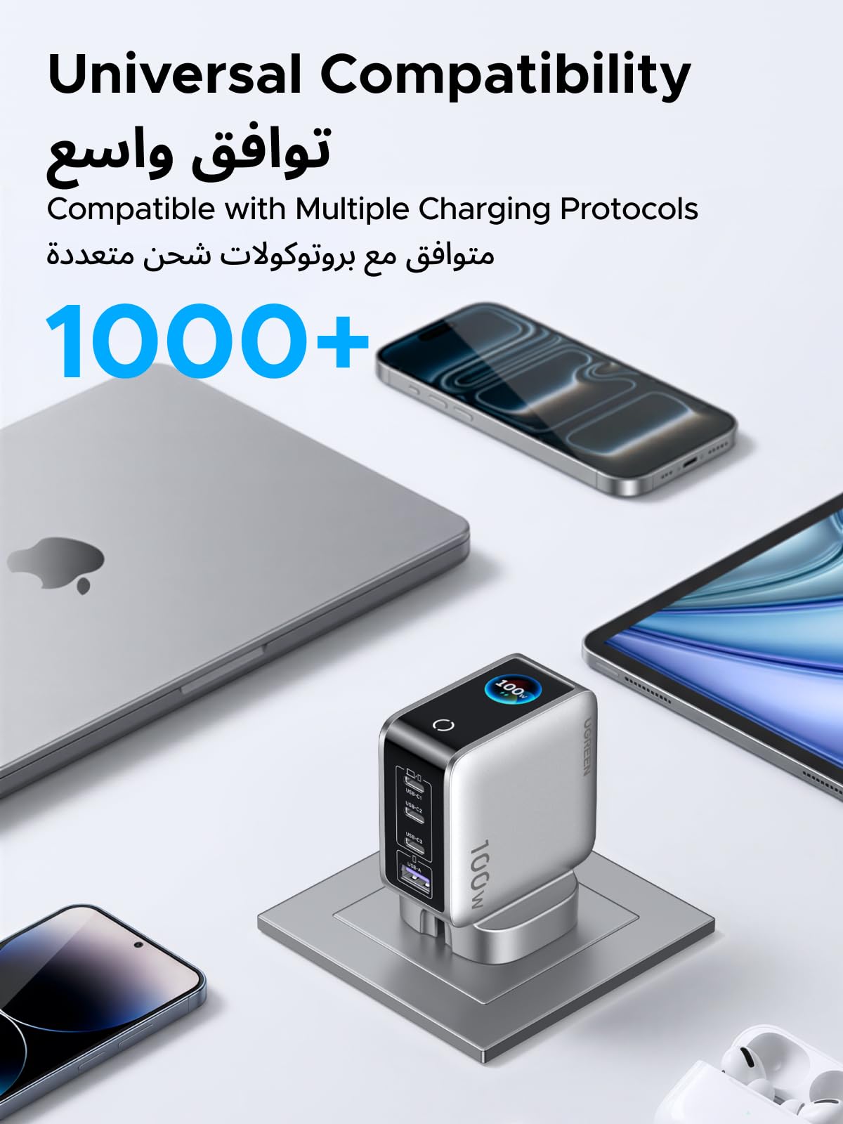 UGREEN Nexode Pro 100W 4-Port GaN Charger with Smart Display