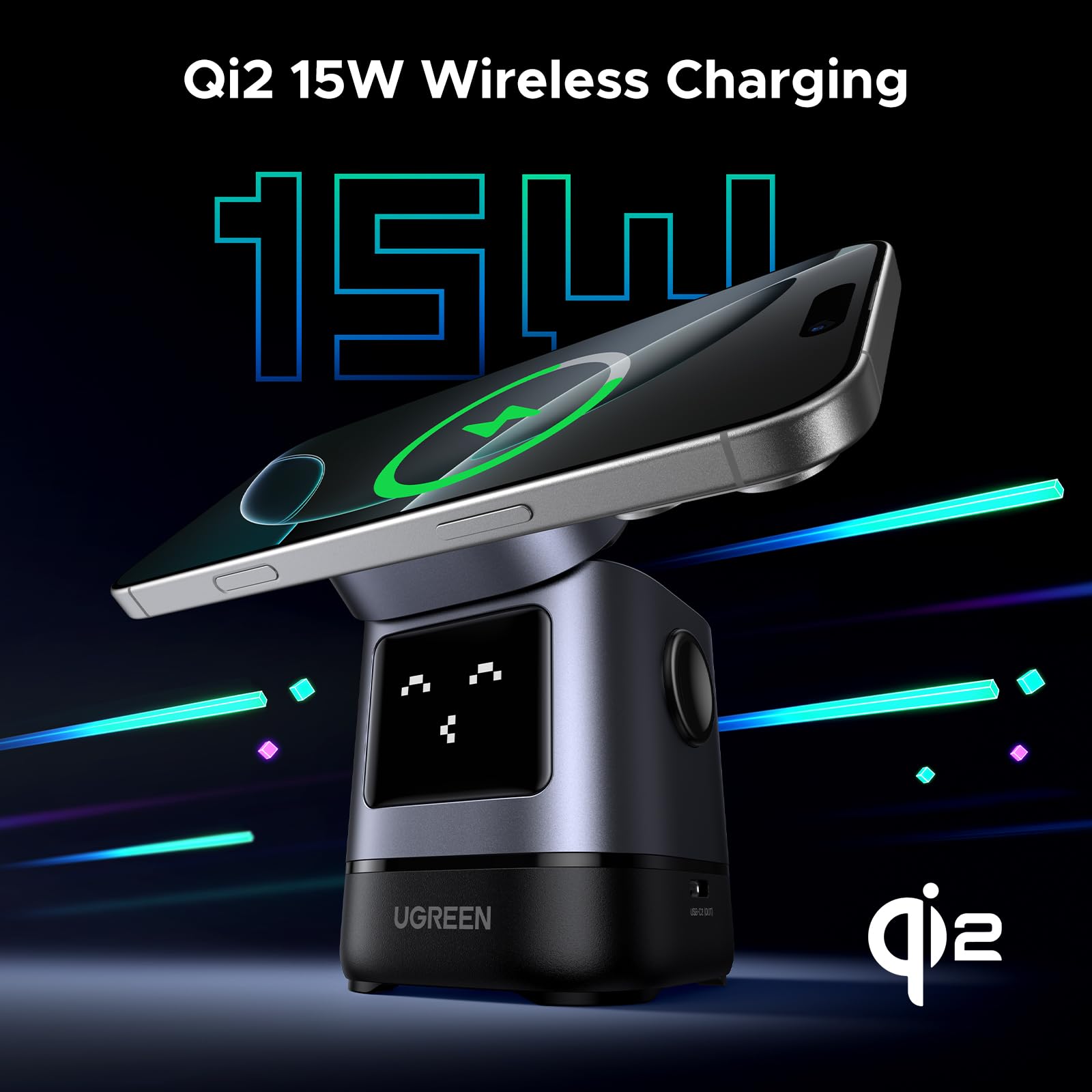 UGREEN UNO 2-in-1 Magnetic 15W Wireless Charger