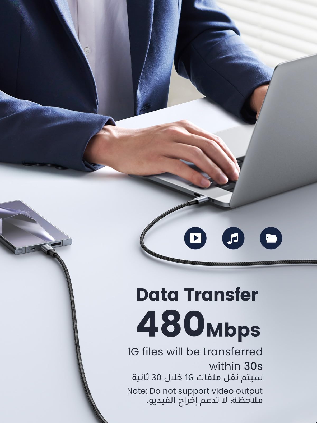 UGREEN USB C Cable 2M, Braided 100W Power Delivery PD Super Fast Charge Cable USB C to Type-C for iPhone 15/16/17 pro max, iPad mini 7, MacBook Pro, iPad, Samsung S25 Ultra/S24/23/, Huawei P70