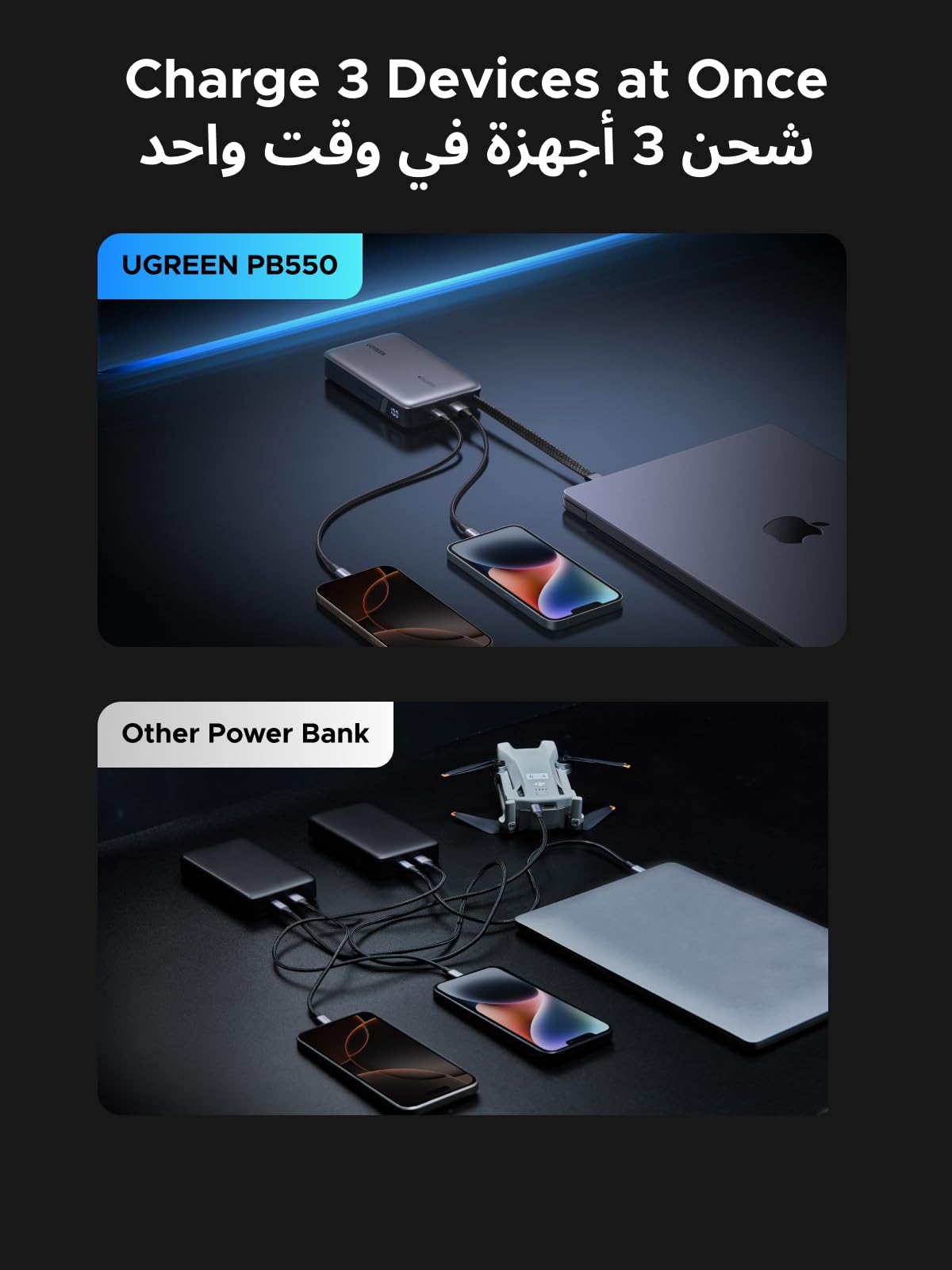 UGREEN Nexode Power Bank 20000mAh 67W with Built-in USB-C Cable