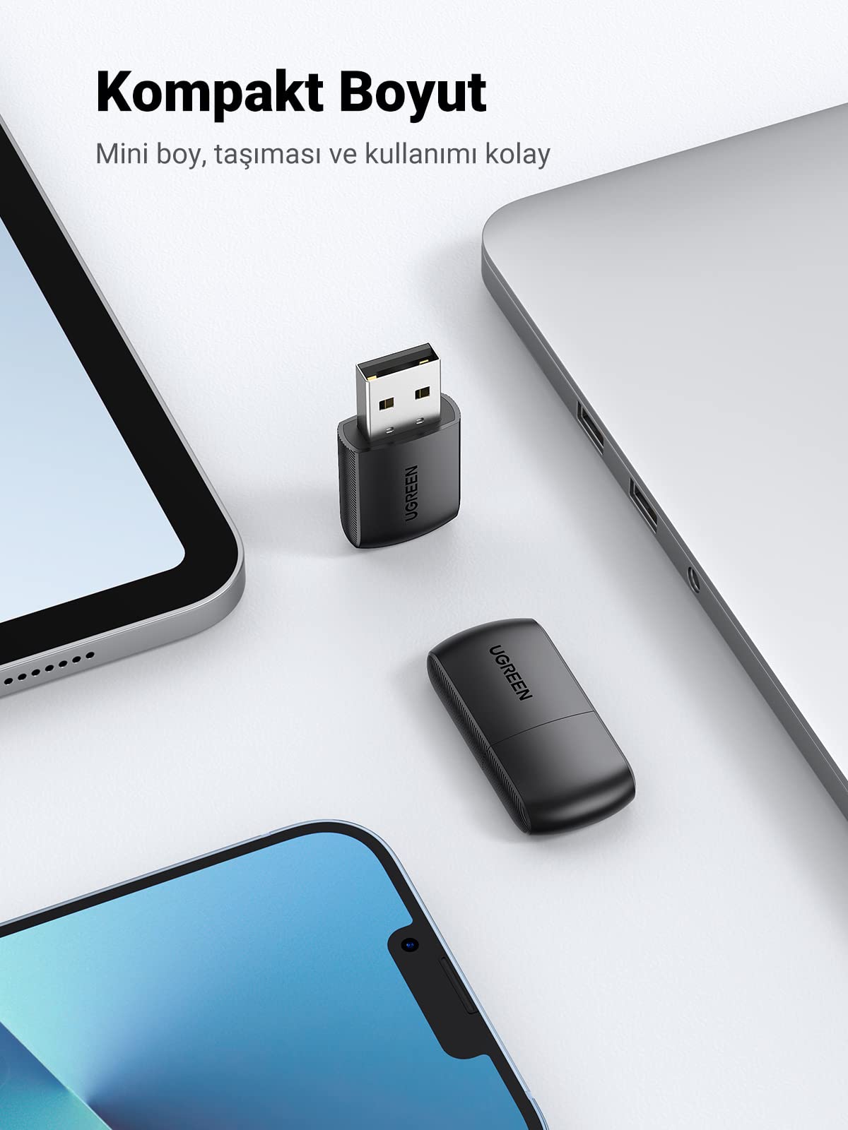 UGREEN 2.4GHz ve 5GHz Çift Bant USB Wi-Fi Adaptörü