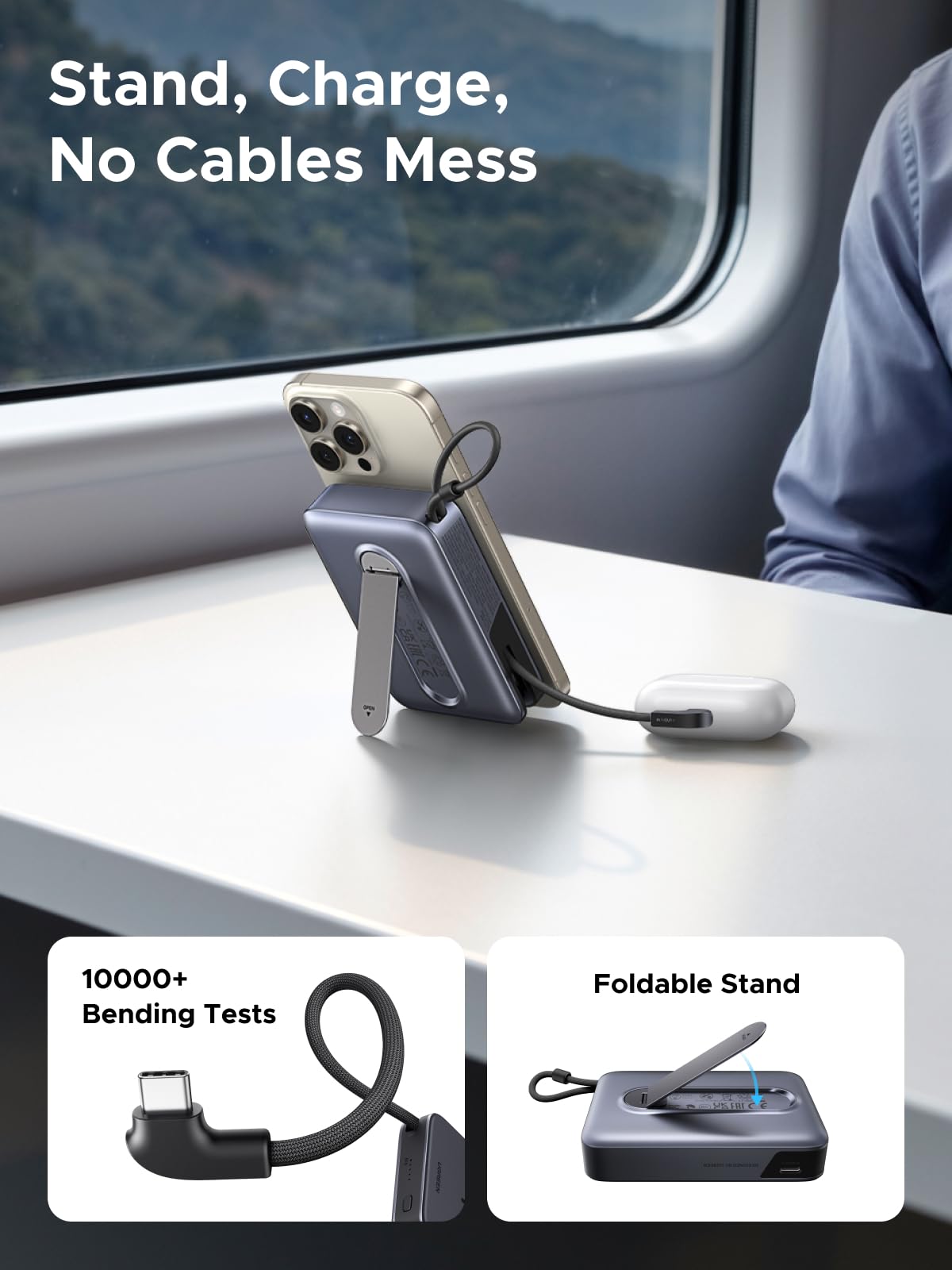 UGREEN Qi2 15W Magsafe Power Bank ATL Cells 10000mAh with Cable & Stand