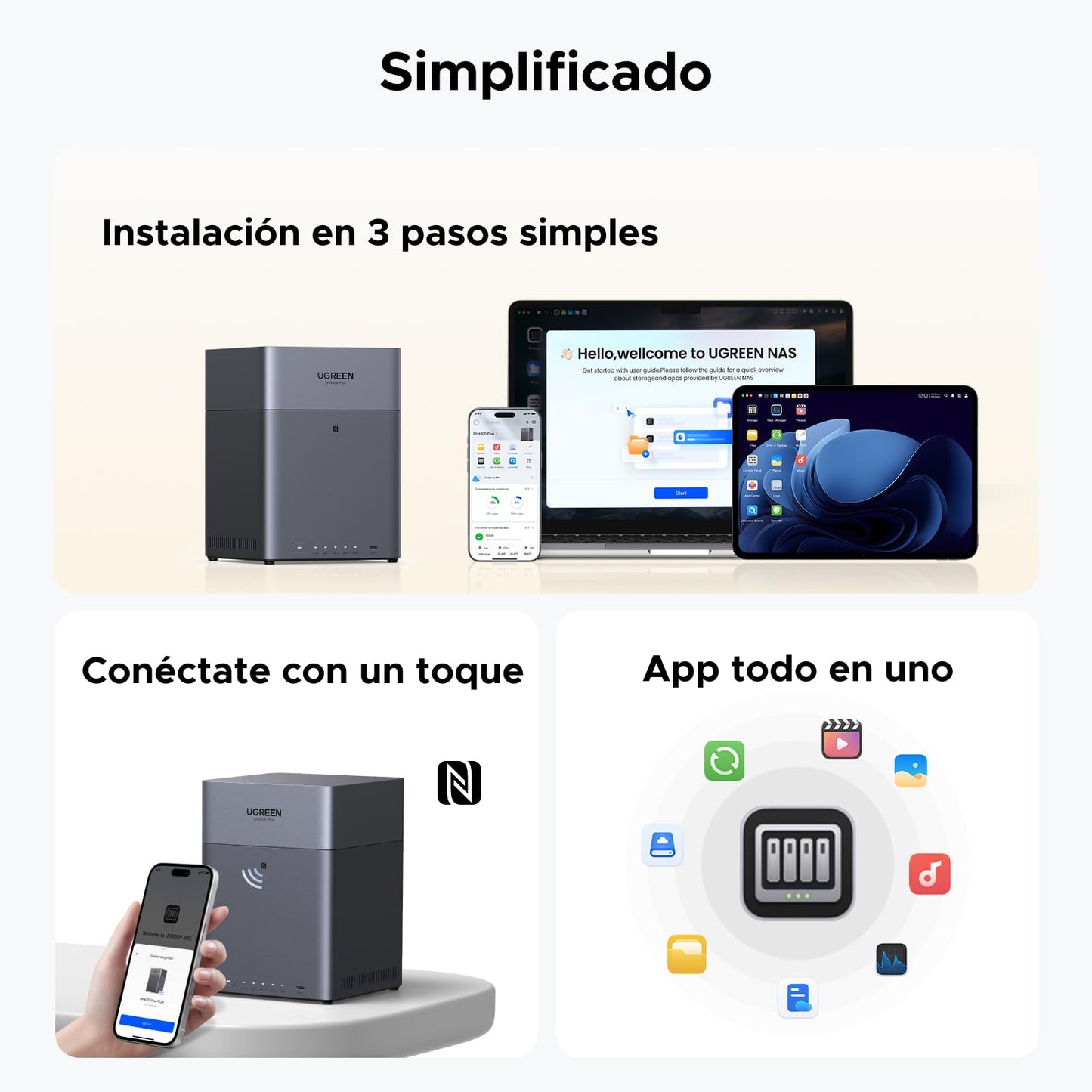 UGREEN NASync DH4300 Plus NAS de Escritorio 4 Bahías