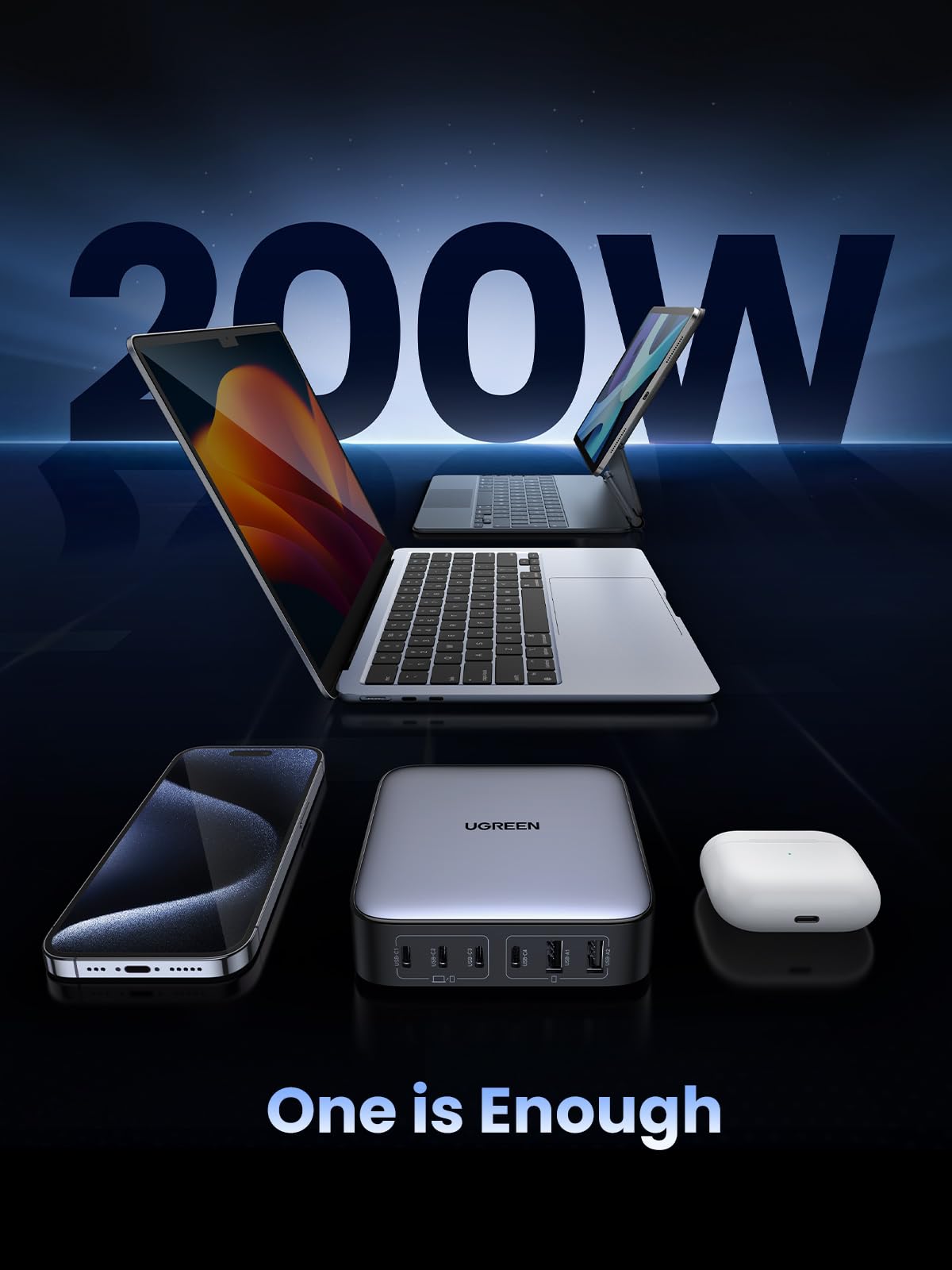 UGREEN Nexode شاحن ستة منافذ 200 واط