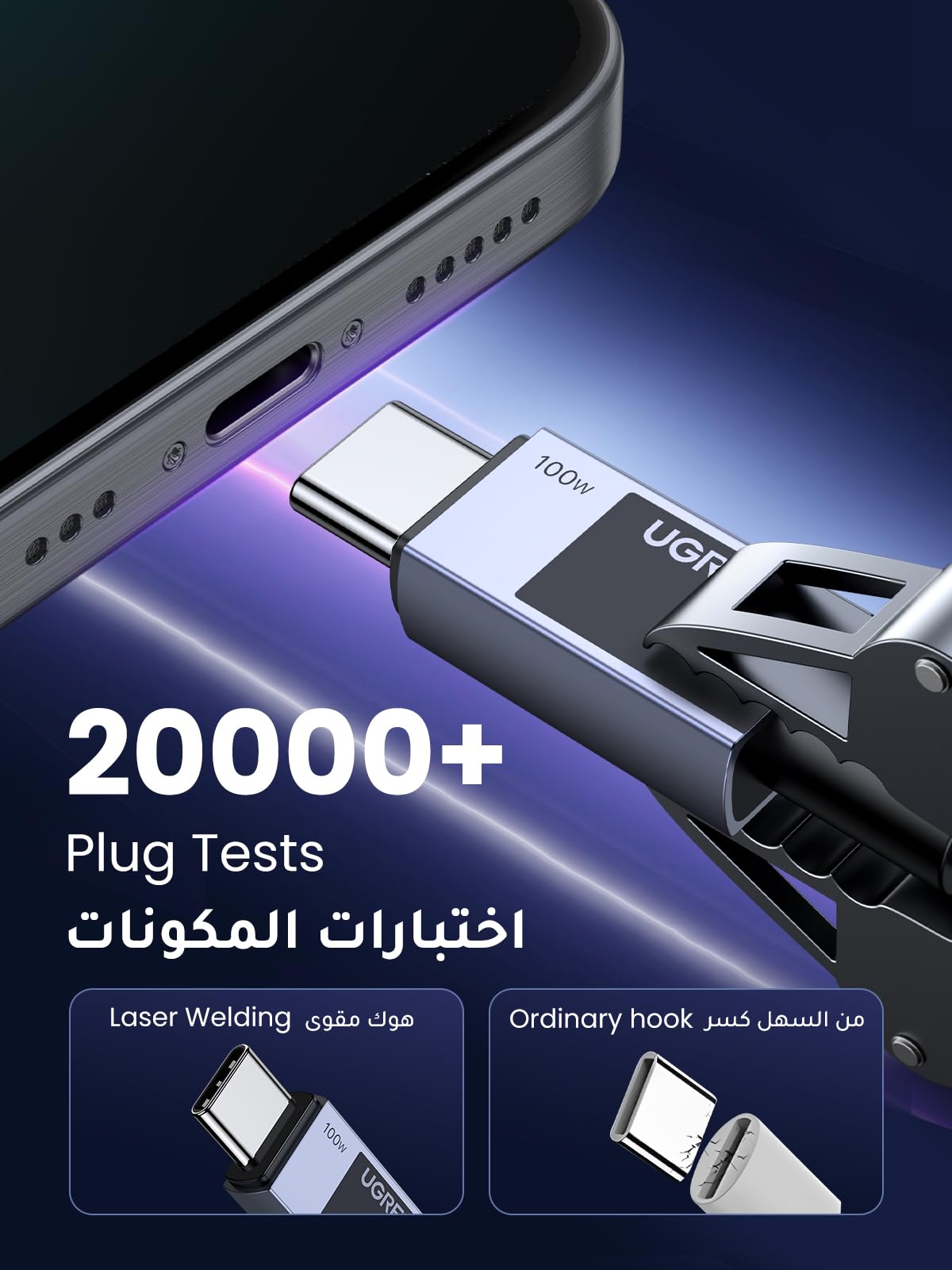 UGREEN 100W USB C Charger Cable 1M, PD 3.1 Type C to Type Cable, Fast Charging USB C Cord, 480Mbps Data Transfer for iPhone 15-17 Series, MacBook Pro M3, iPad Pro 2022/Air 5, Galaxy S25 Ultra/24