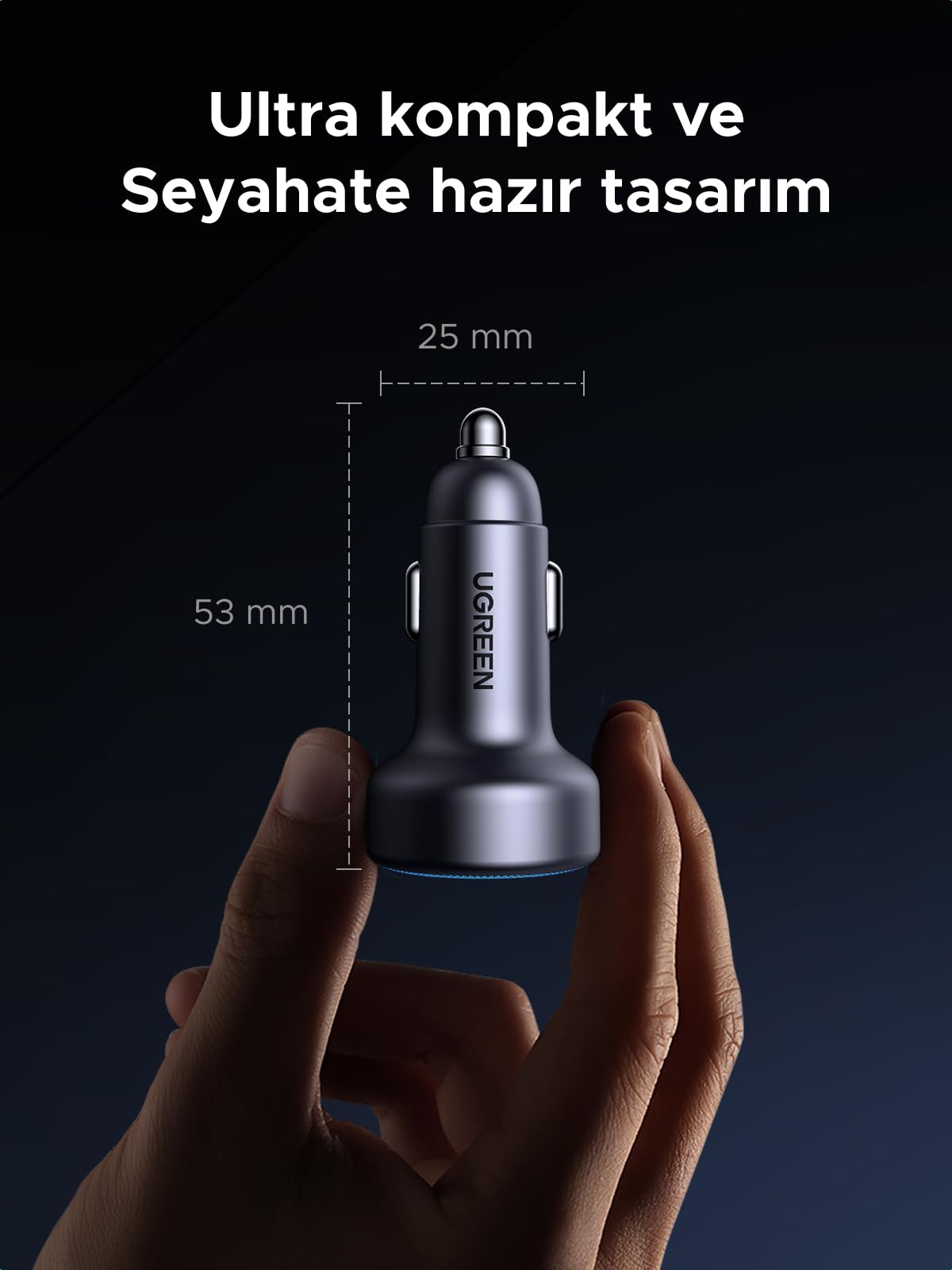 UGREEN 30W 3 Port Araç Şarj Cihazı