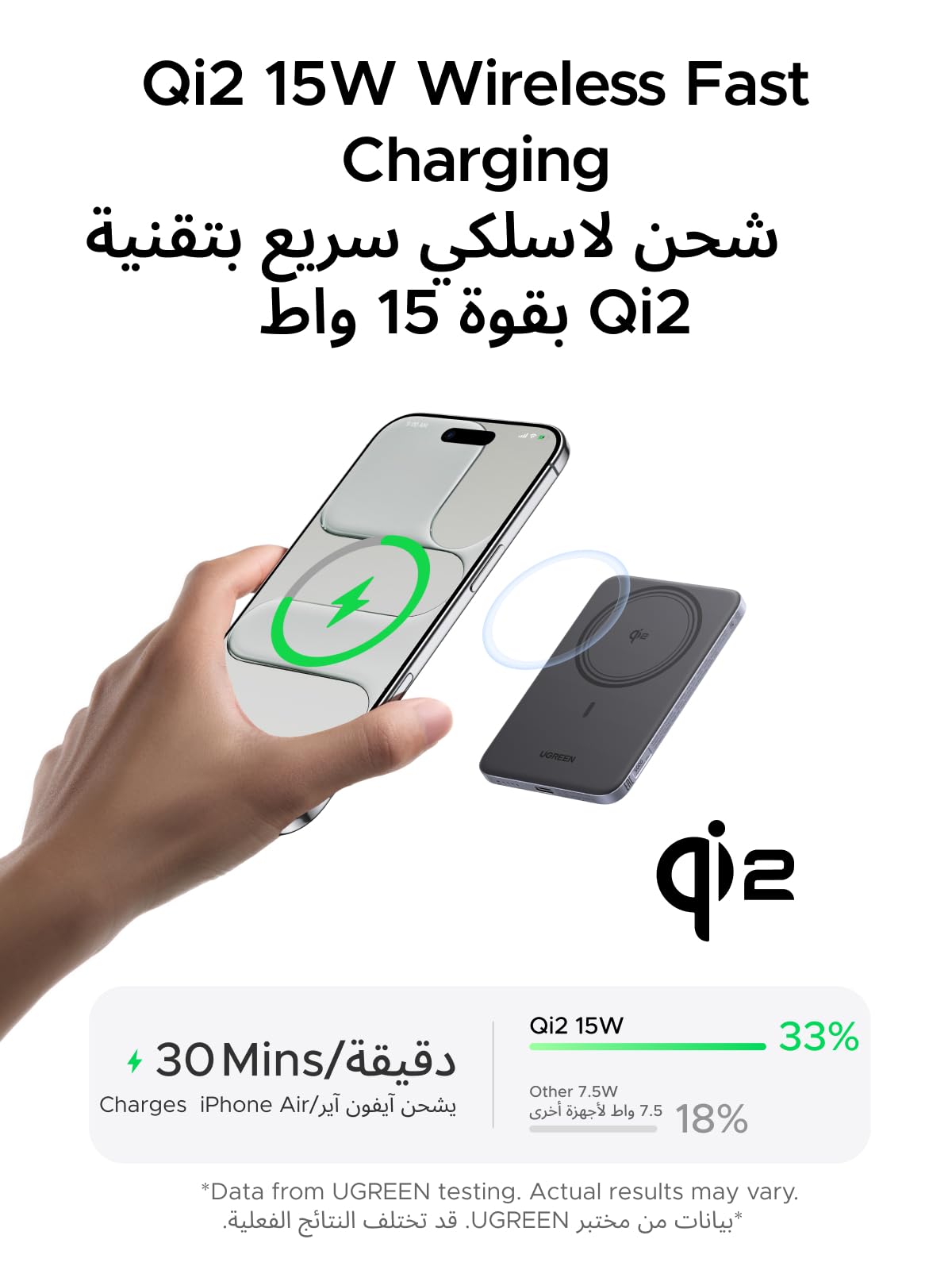 UGREEN MagFlow Air Magnetic Power Bank 5000mAh 20W Space Gray