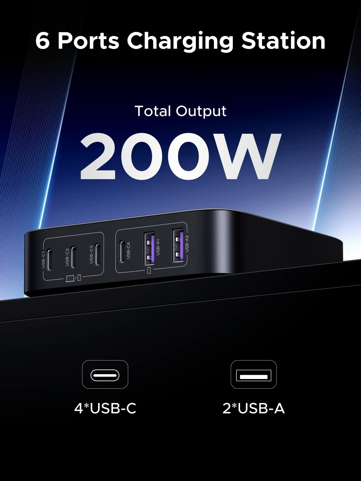 UGREEN Nexode 200W 6-Port Charger