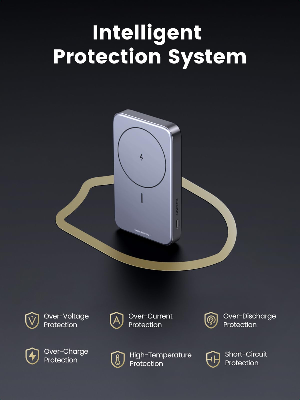 UGREEN Magnetic Wireless Power Bank 10000mAh Space Gray