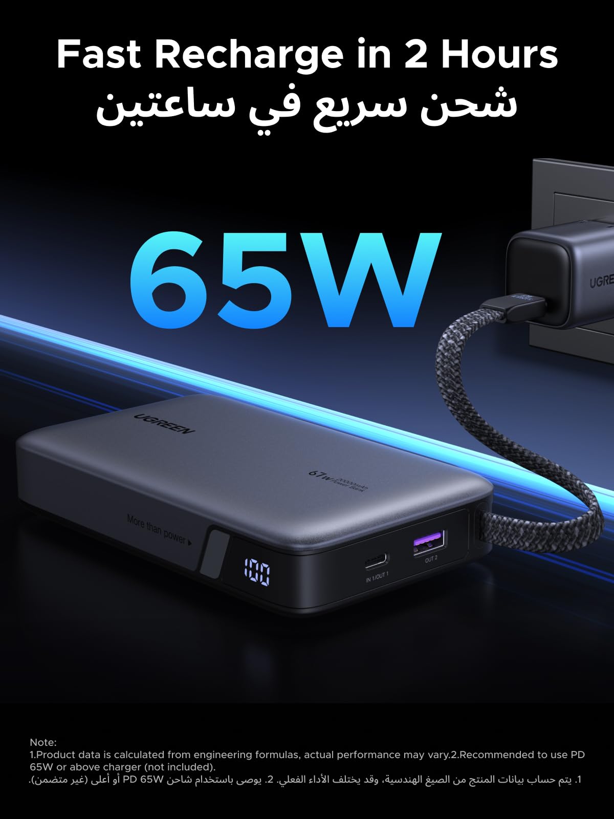 UGREEN Nexode Power Bank 20000mAh 67W with Built-in USB-C Cable